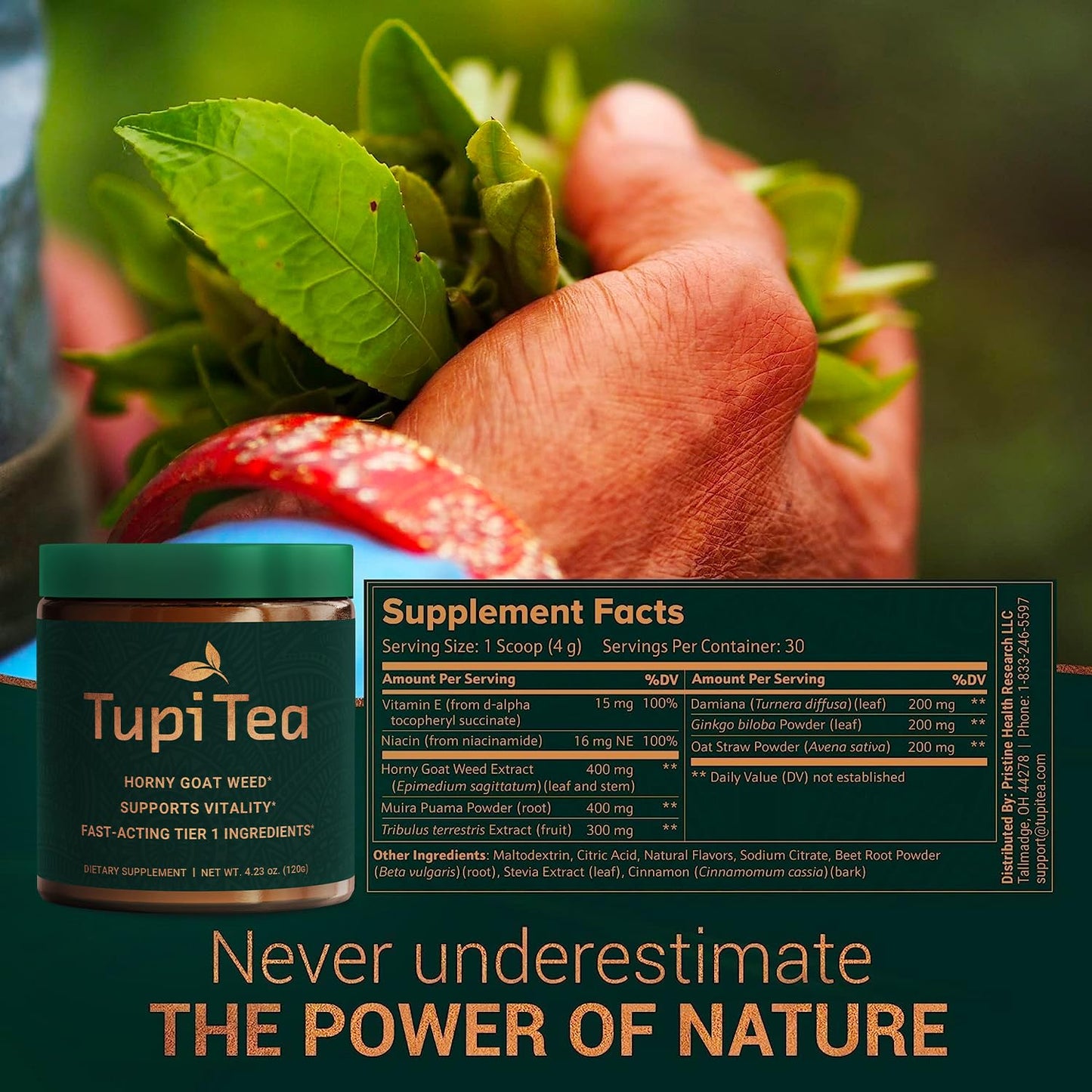 Tupi Tea Horny Goat Weed Powder, 4.23 oz