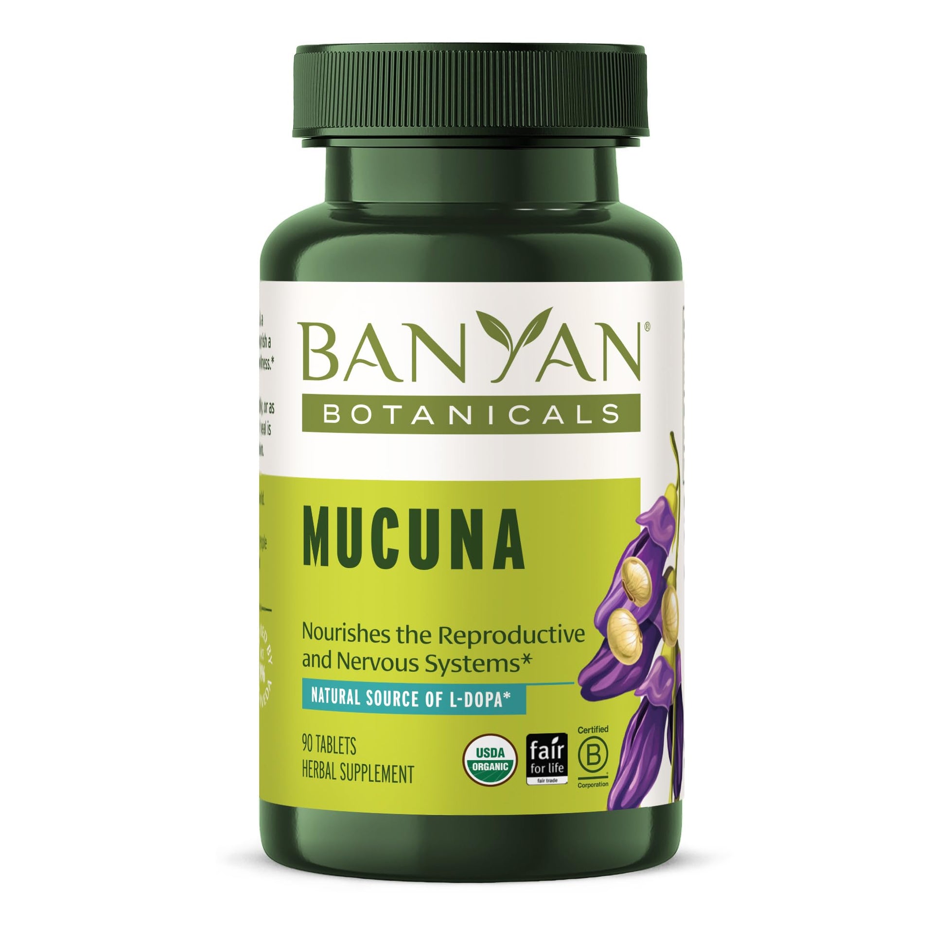 Banyan Botanicals Organic Mucuna Pruriens Tablets, 90 Count
