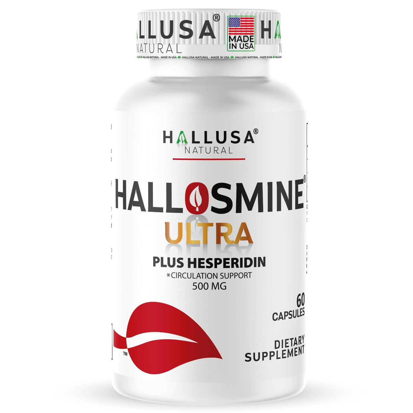 Hallusa Natural Hallosmine Ultra Diosmin 500mg & Hesperidin 150mg – Heavy Legs, Swelling & Vein - Blood Circulation Supplements Capsules, 60 Capsules