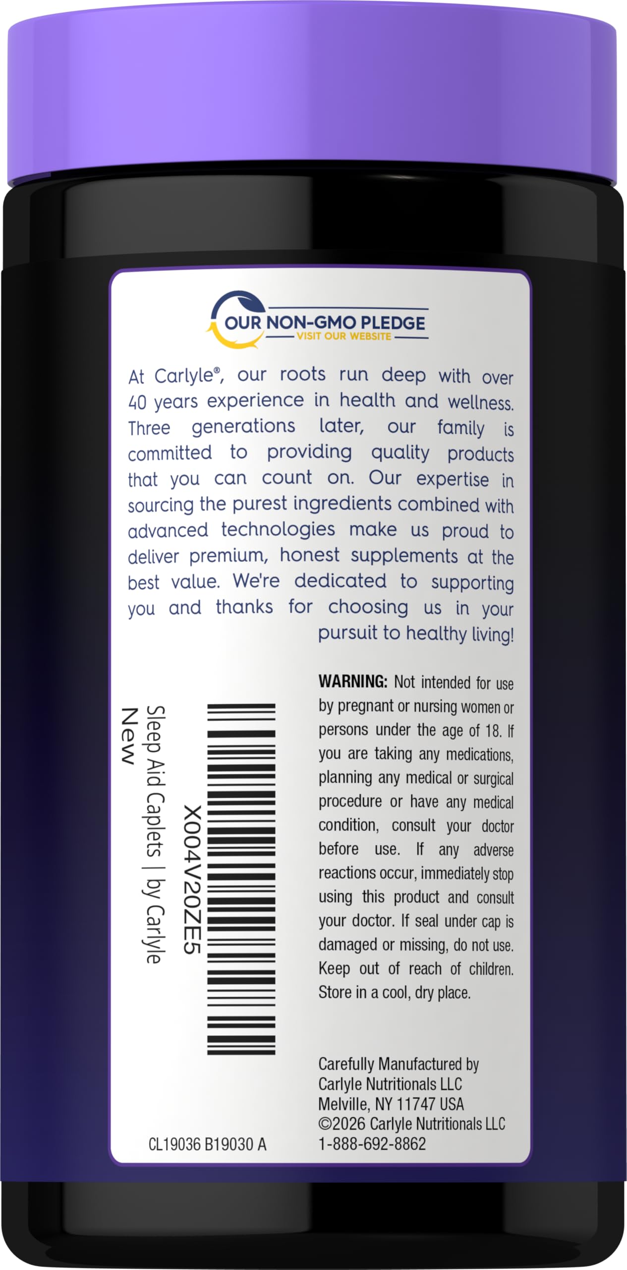 Carlyle Sleep Aid Supplement Caplets 90 Count