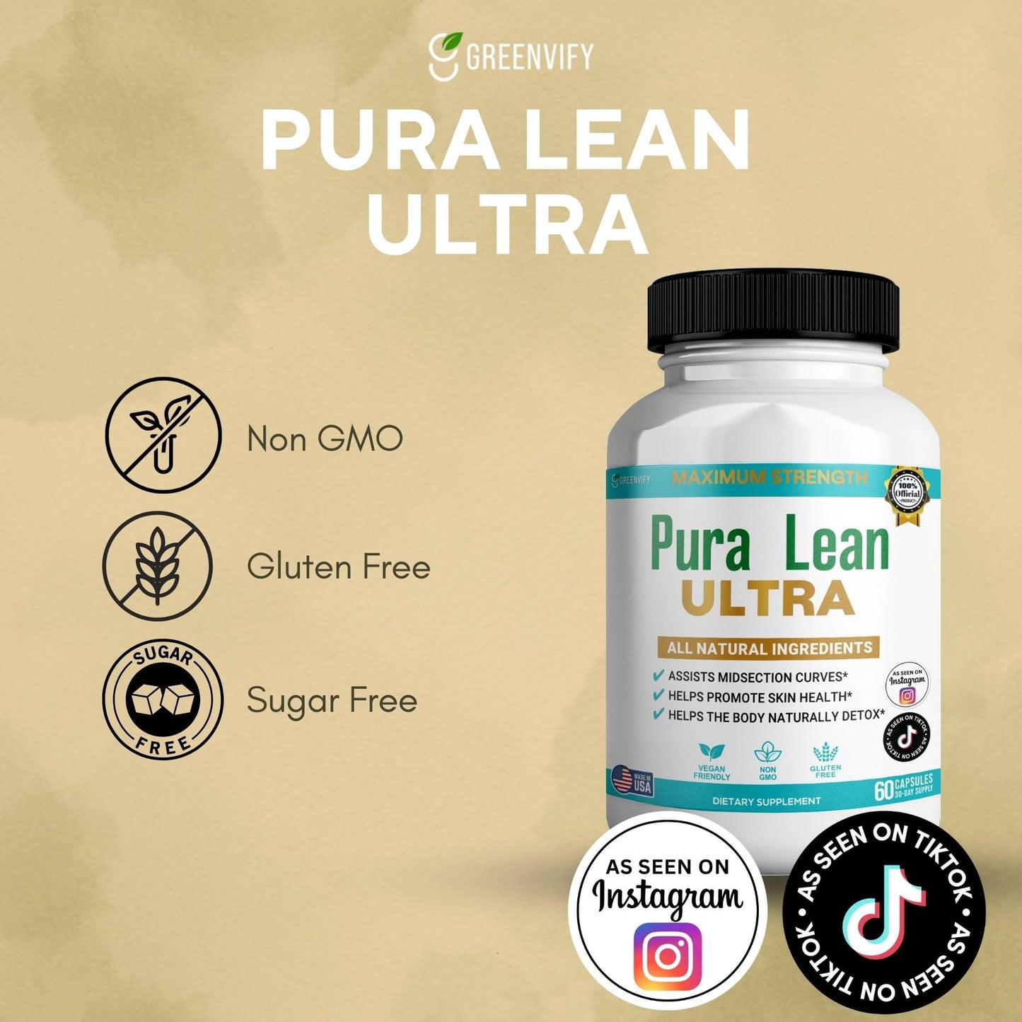 GREENVIFY Pura Lean Ultra Maximum Strength Capsule, 60 Capsules