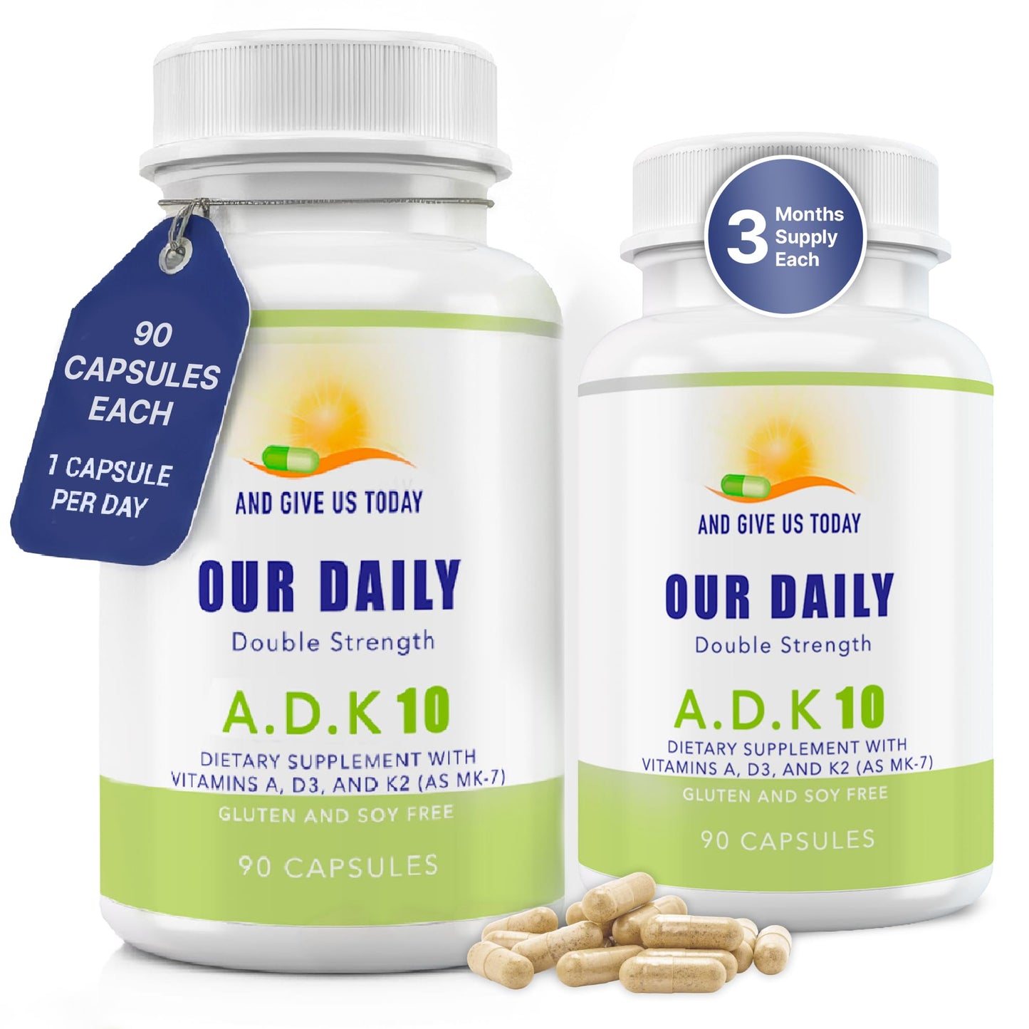 AND GIVE US TODAY OUR DAILY Daily Vites ADK 10 Vitamin Supplement Capsules 180