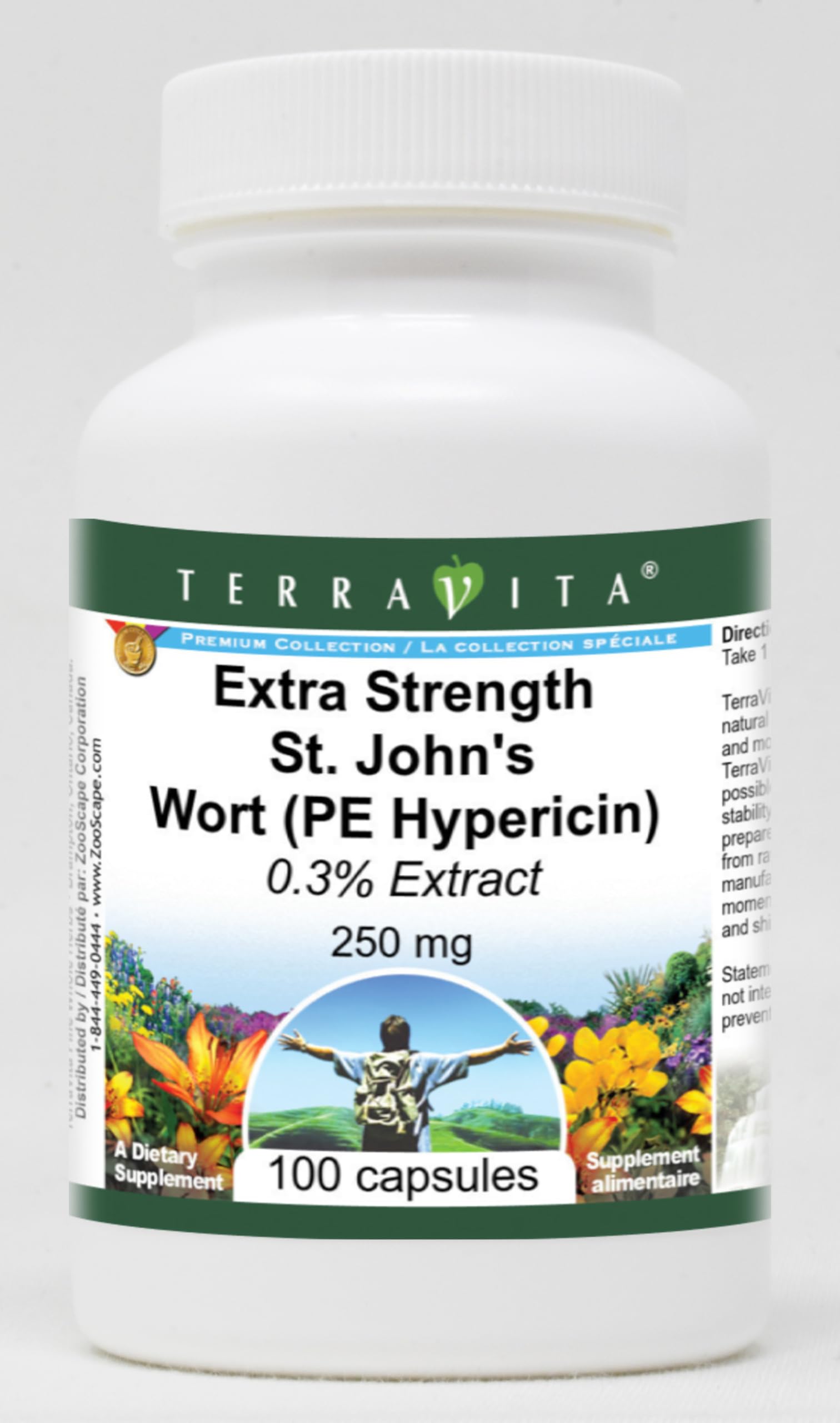 Terravita St. John's Wort Extra Strength 250 mg, 100 Capsules