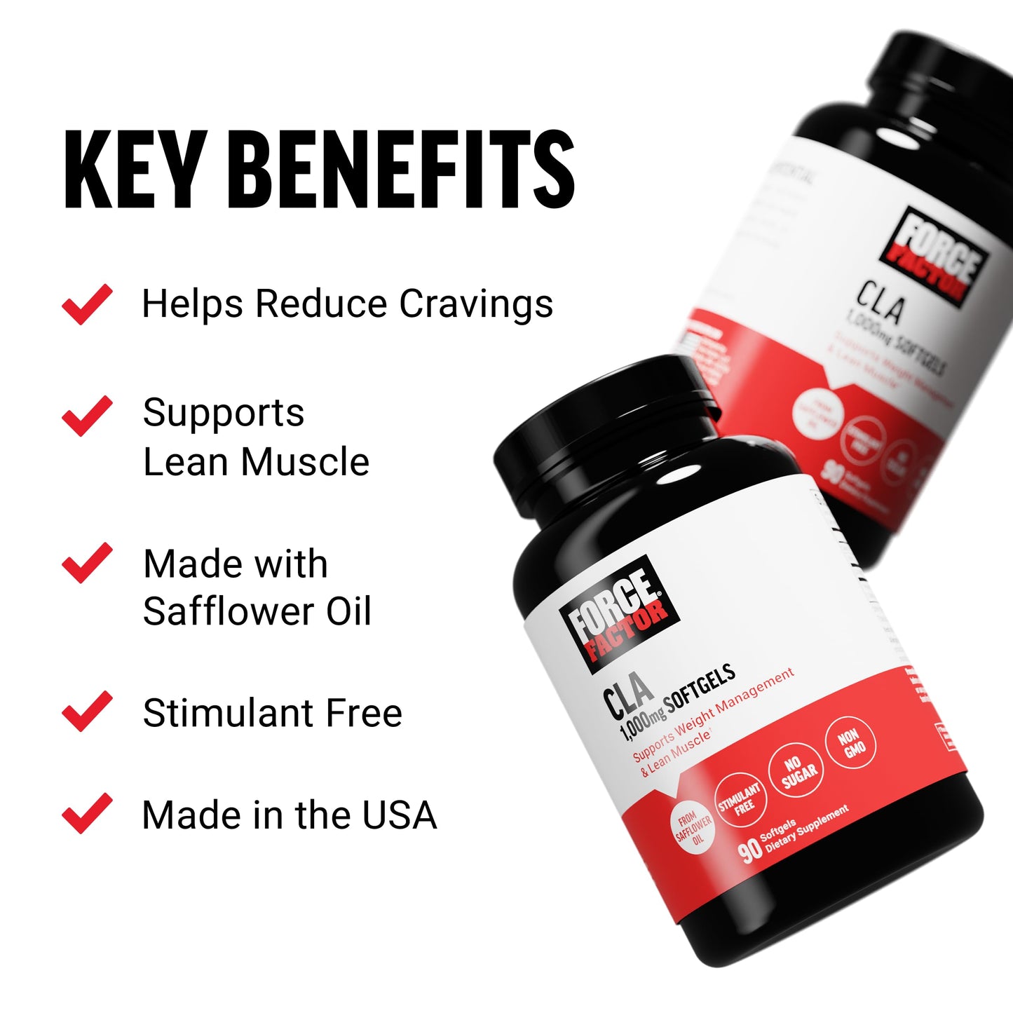 Force Factor CLA Supplements 1000 mg Softgel 90 Count