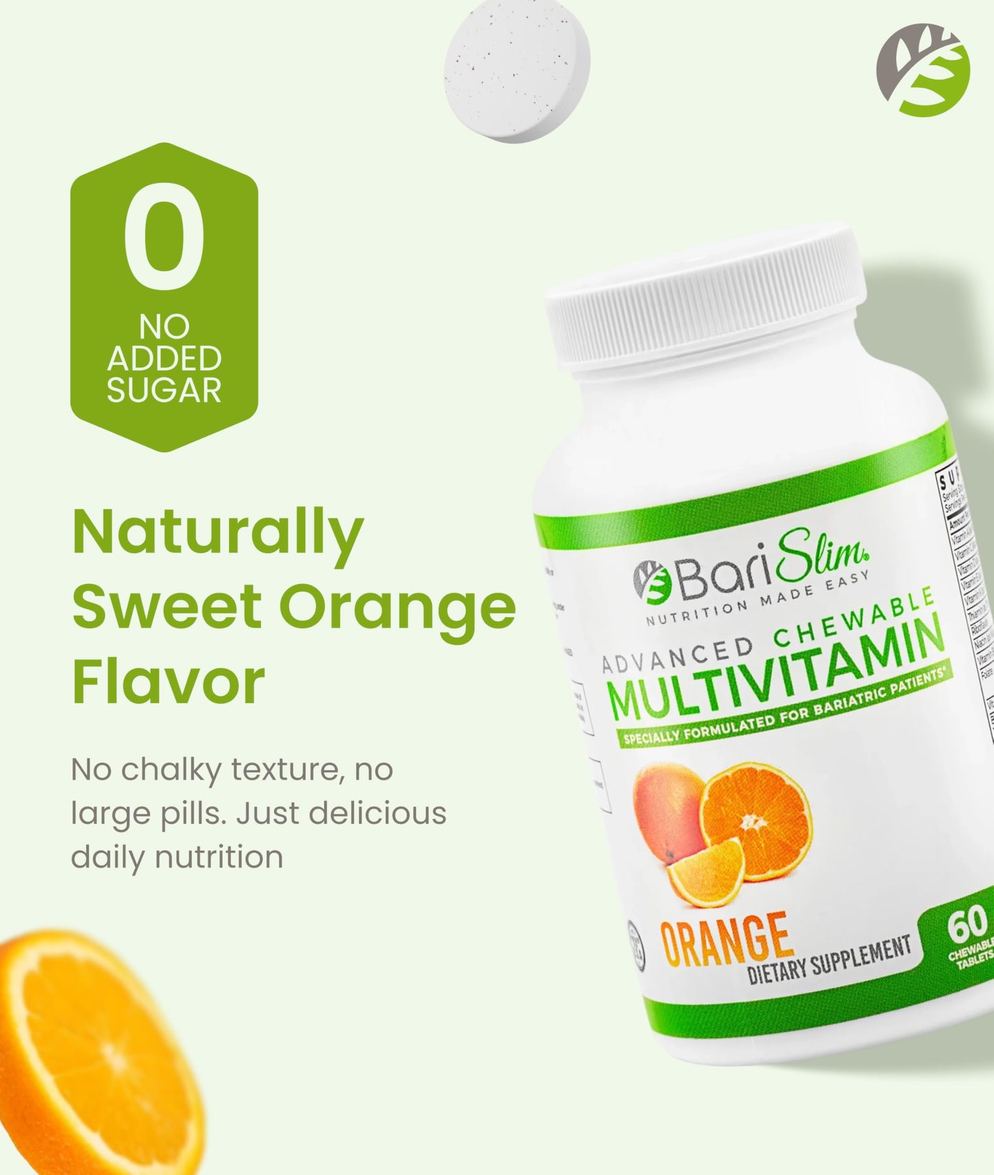 BariSlim Advanced Chewable Bariatric Multivitamin Tablets 60 Count