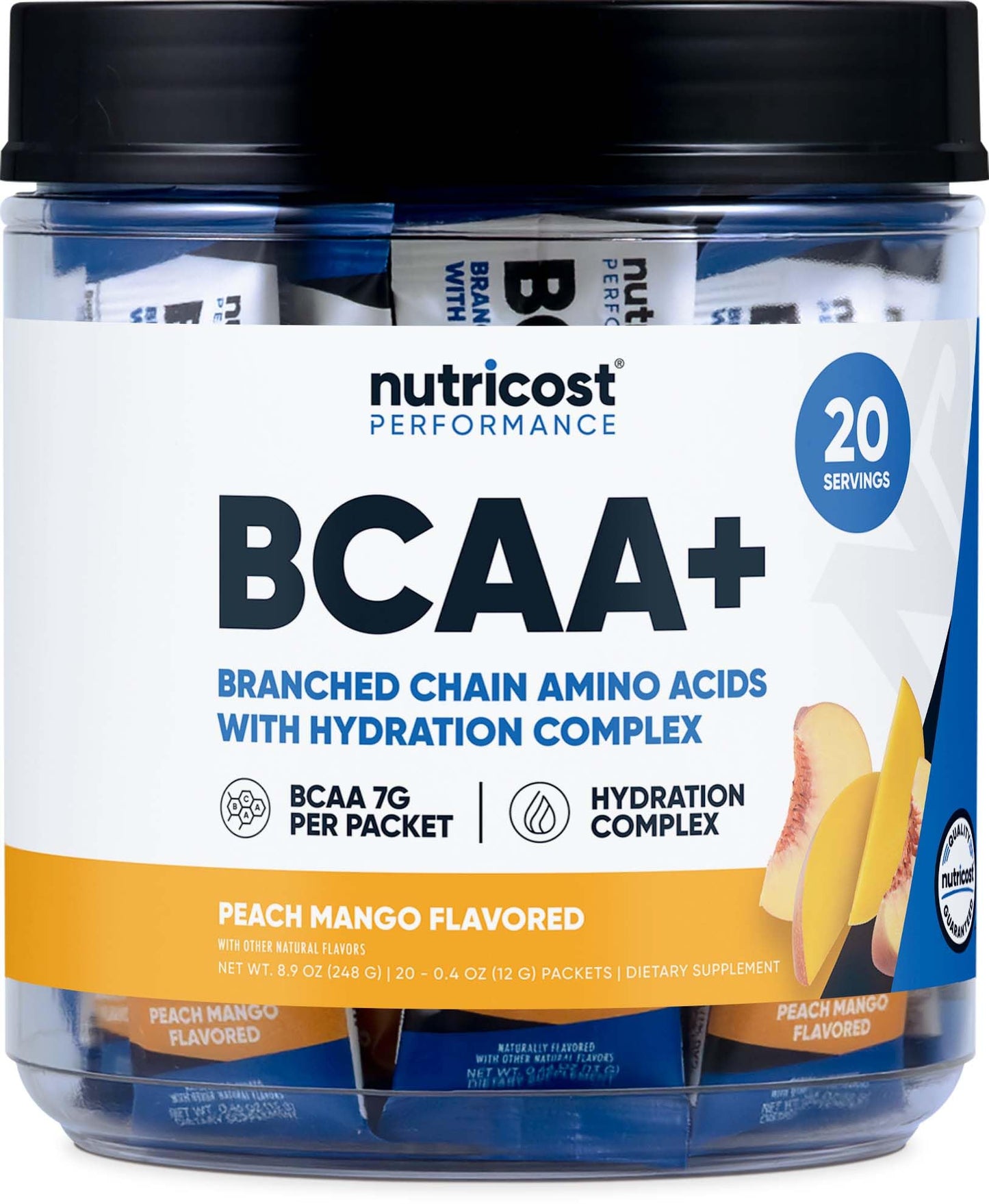 Nutricost BCAA+ Hydration Powder Peach Mango, 18