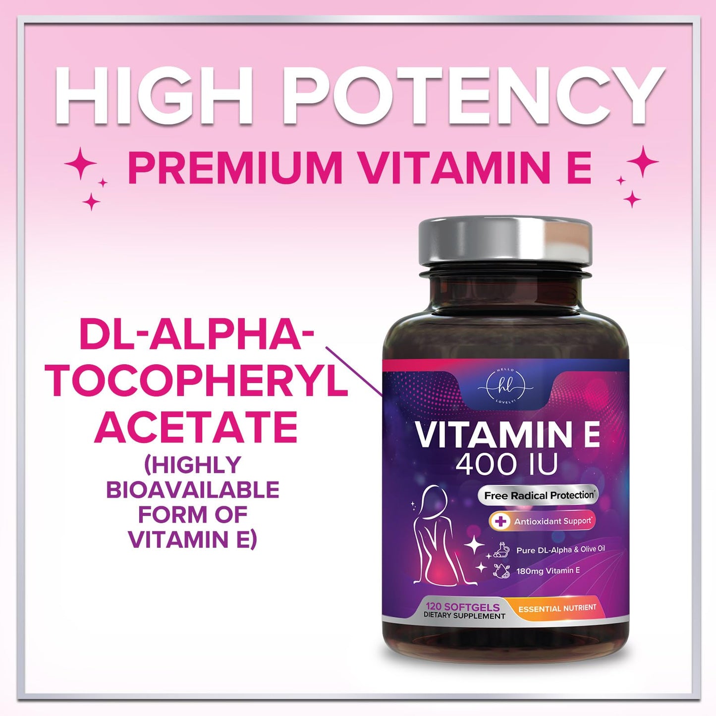 Hello Lovely! Vitamin E Softgels 120 Count