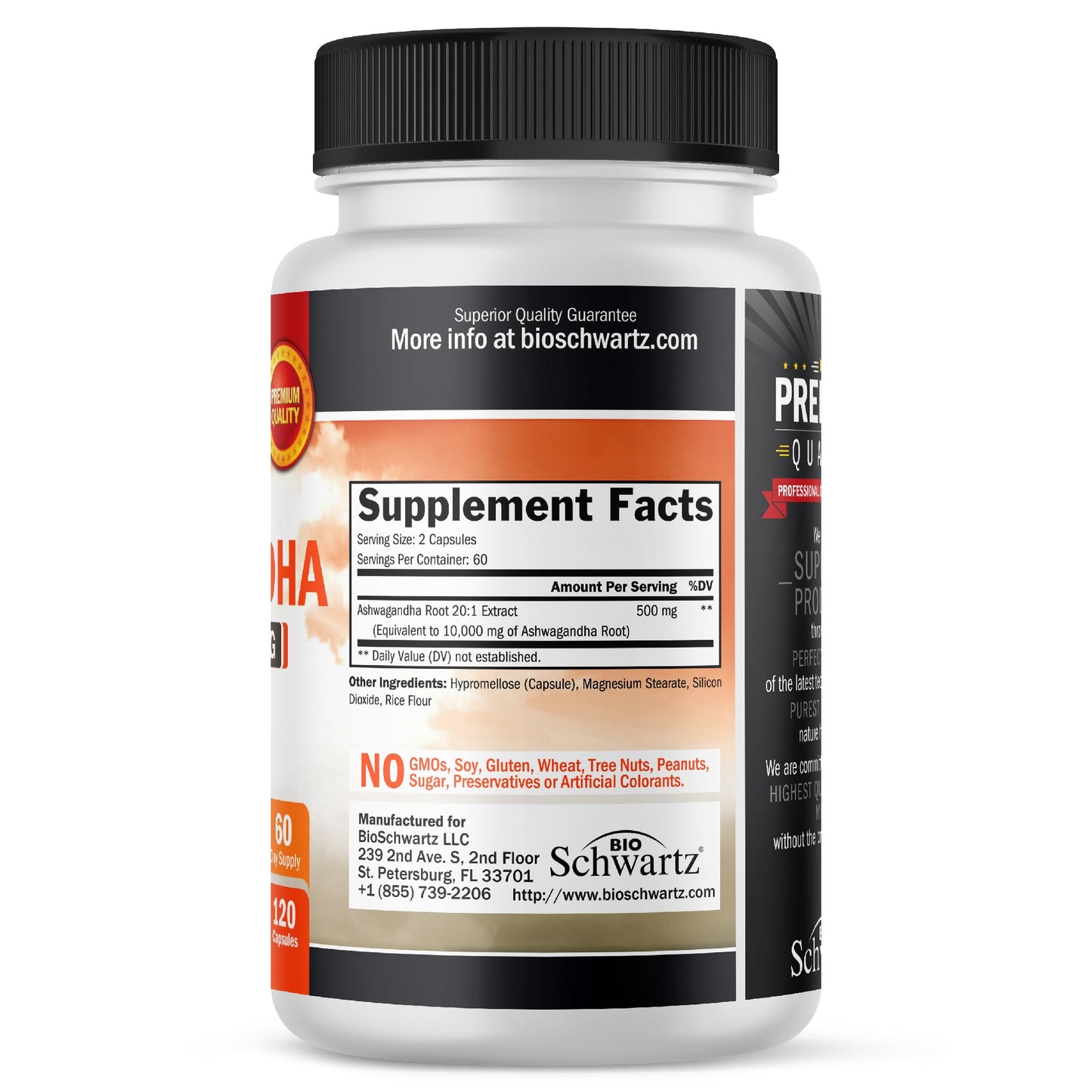 BioSchwartz Ashwagandha 500mg Capsule, 120 Count