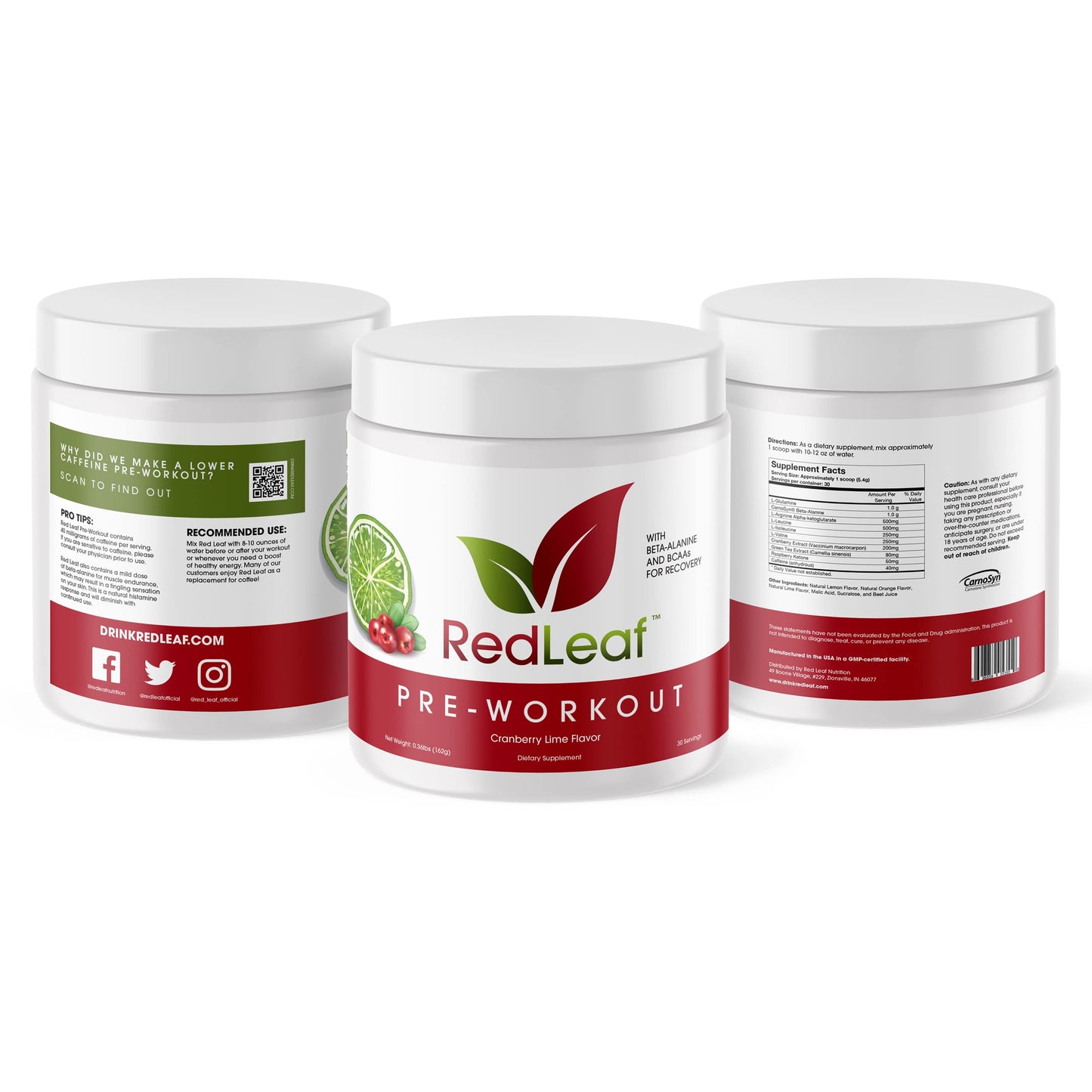 Red Leaf Pre Workout Energizer Powder 5.12 Ounce
