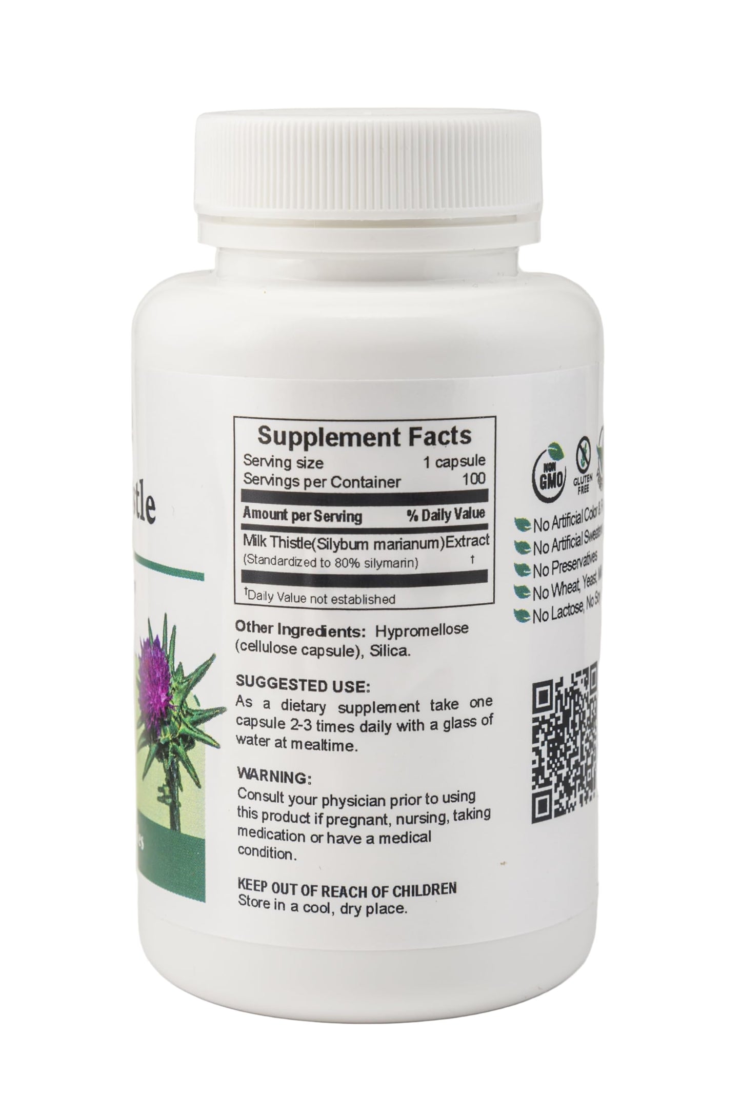 Salem Botanicals Milk Thistle Capsules, 100 Capsules