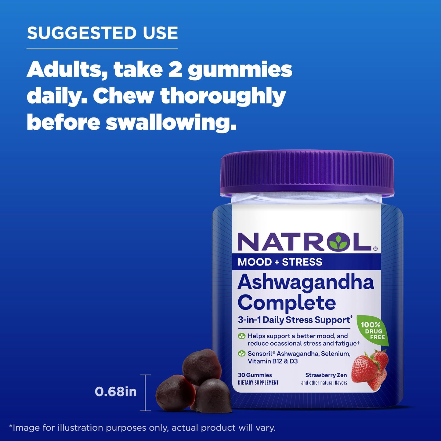 Natrol Ashwagandha Complete Gummy 30 Gummies
