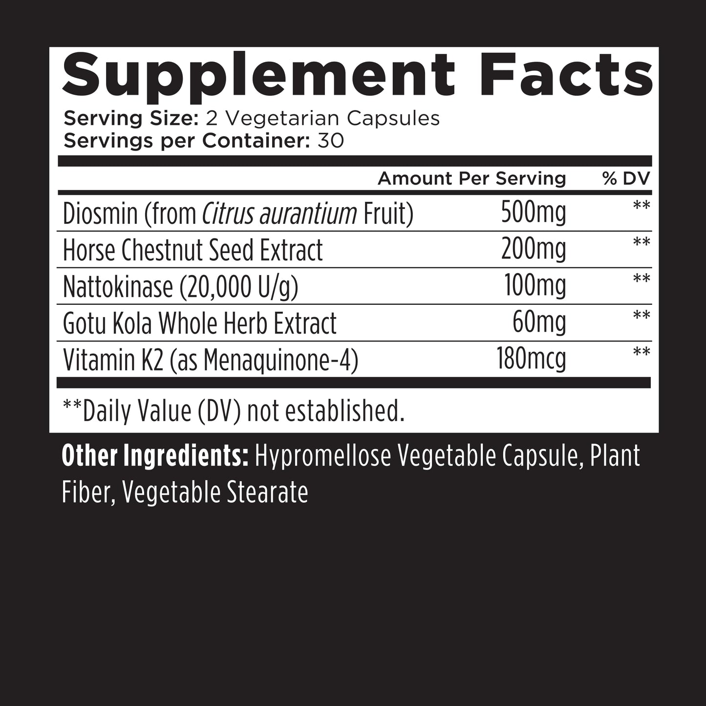 Livingood Daily Vessel & Vein Support, Circulation & Vein Support Supplement with Diosmin, Horse Chestnut, Nattokinase, Gotu Kola & Vitamin K2, Vascular & Vein Health Formula, Gluten Free, 60 Capsules