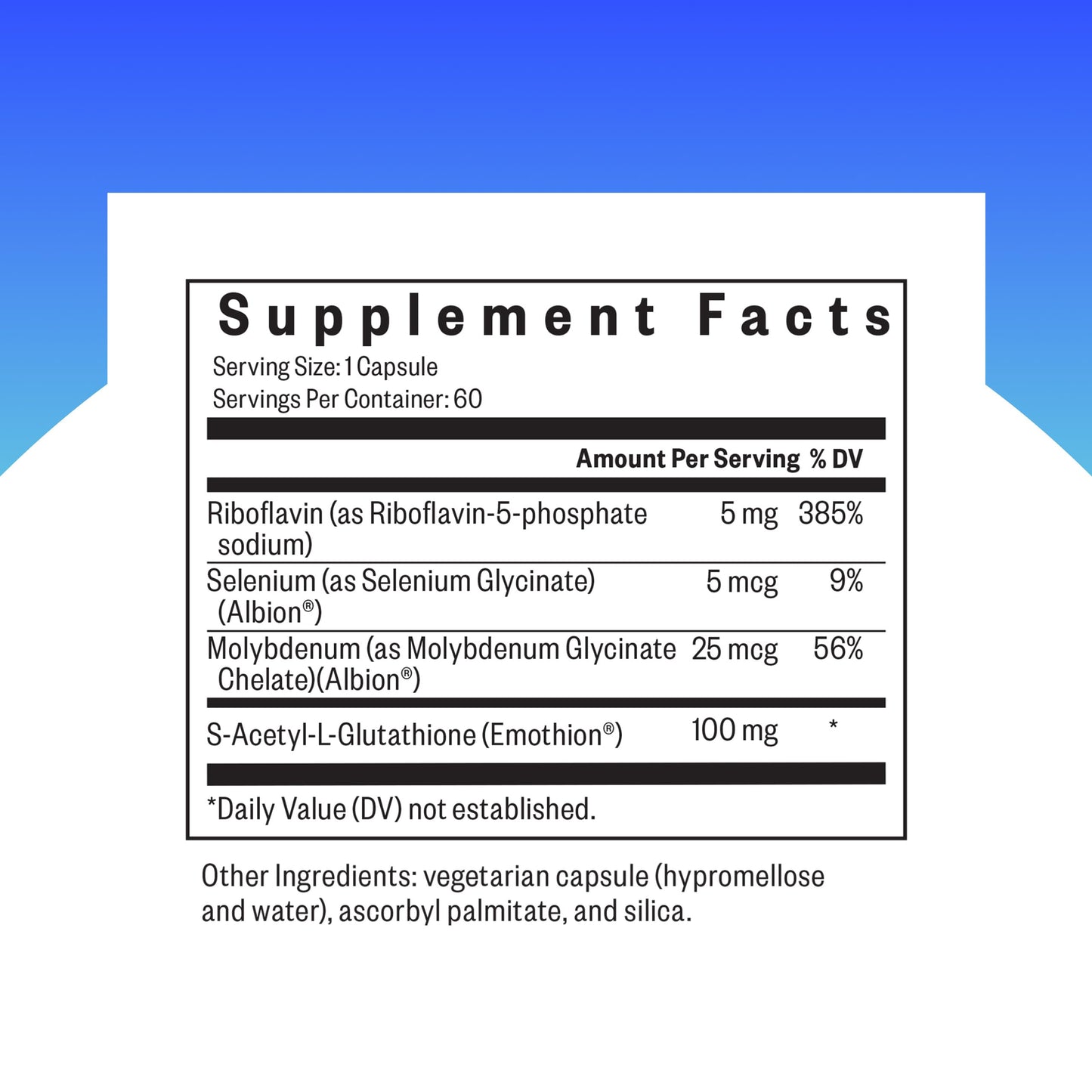 Seeking Health Glutathione Plus, 100 mg S-Acetyl-L Glutathione with Cofactors, Immune and Detoxification Support, Liver Health, Antioxidant and Free Radical Support, Vegetarian, 60 Capsules