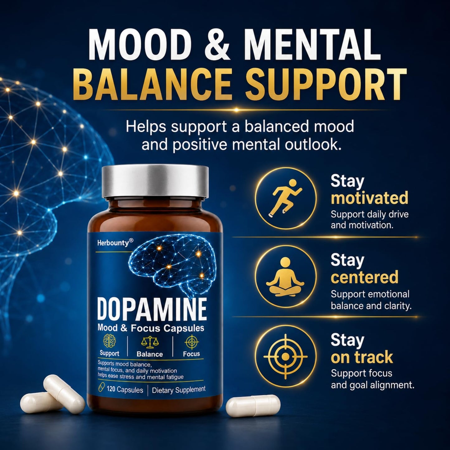 Herbounty Dopamine Brain Food Capsule 120 Count