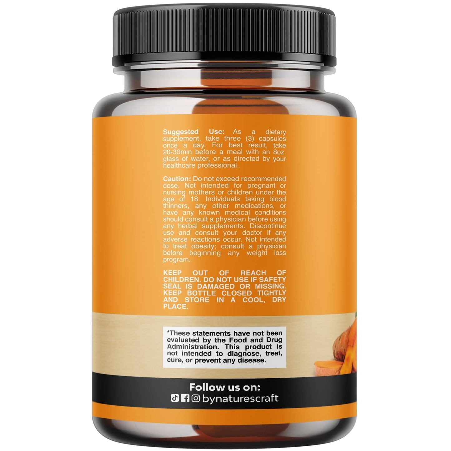 Natures Craft Turmeric Curcumin with Black Pepper Extract Capsules 180 Count