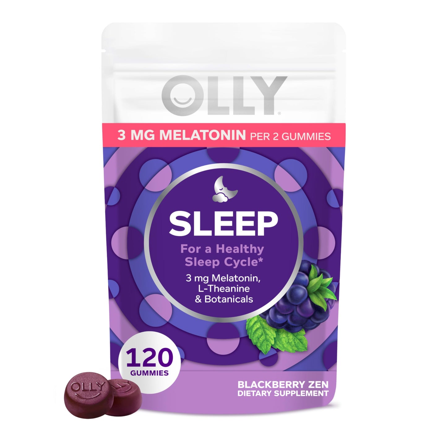 OLLY Sleep Gummy Sleep Support Supplement Gummy, 120 Count