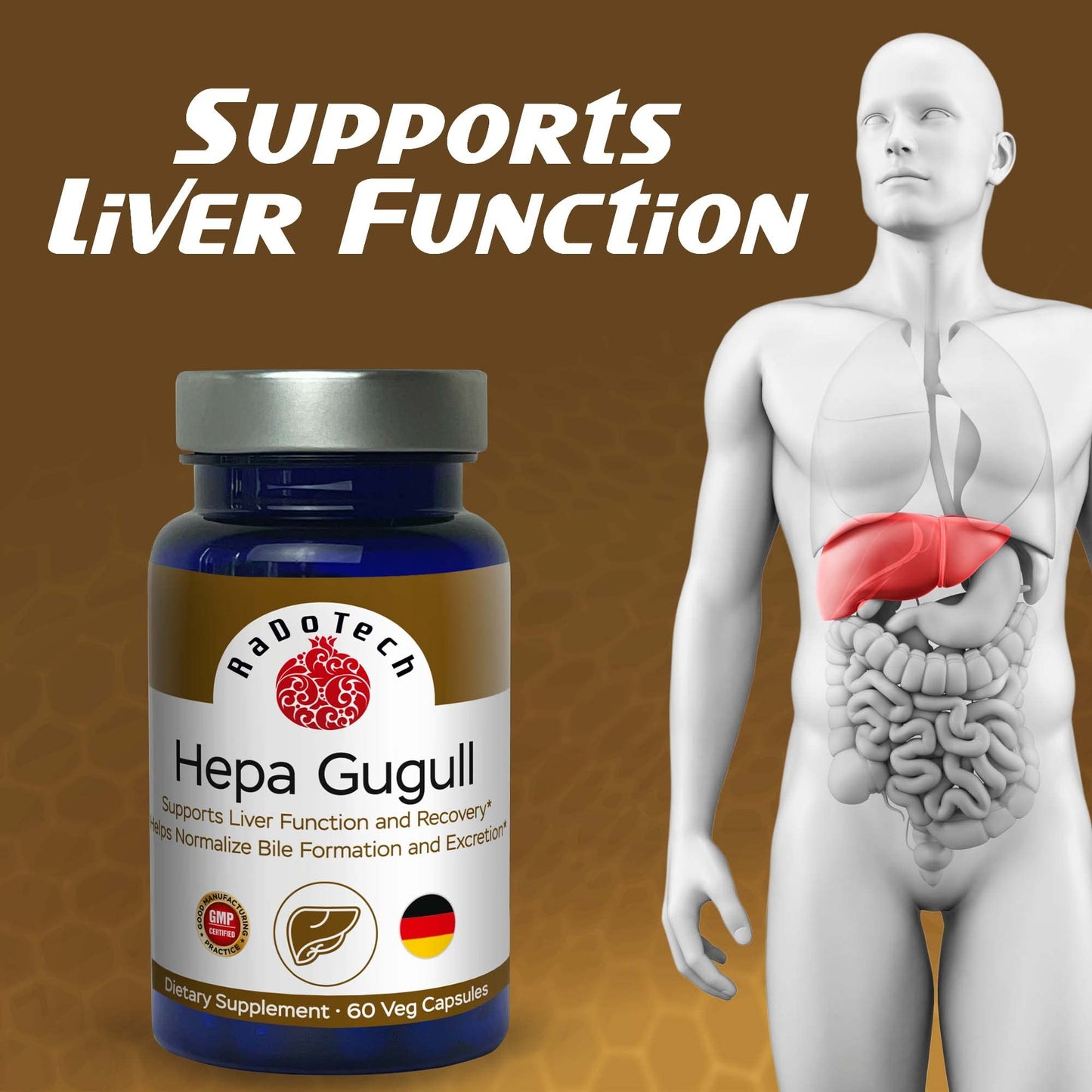 RaDoTech Hepa Gugull Liver Supplement Capsule, 60 Count