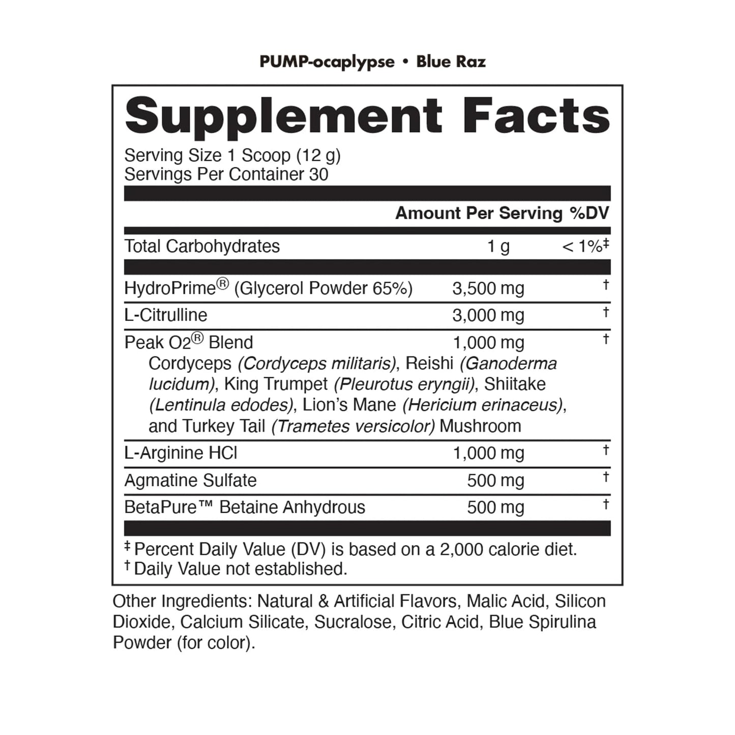 Bucked Up Pump-ocalypse Blue Raz Nitric Oxide Booster Powder 13.69 Ounce