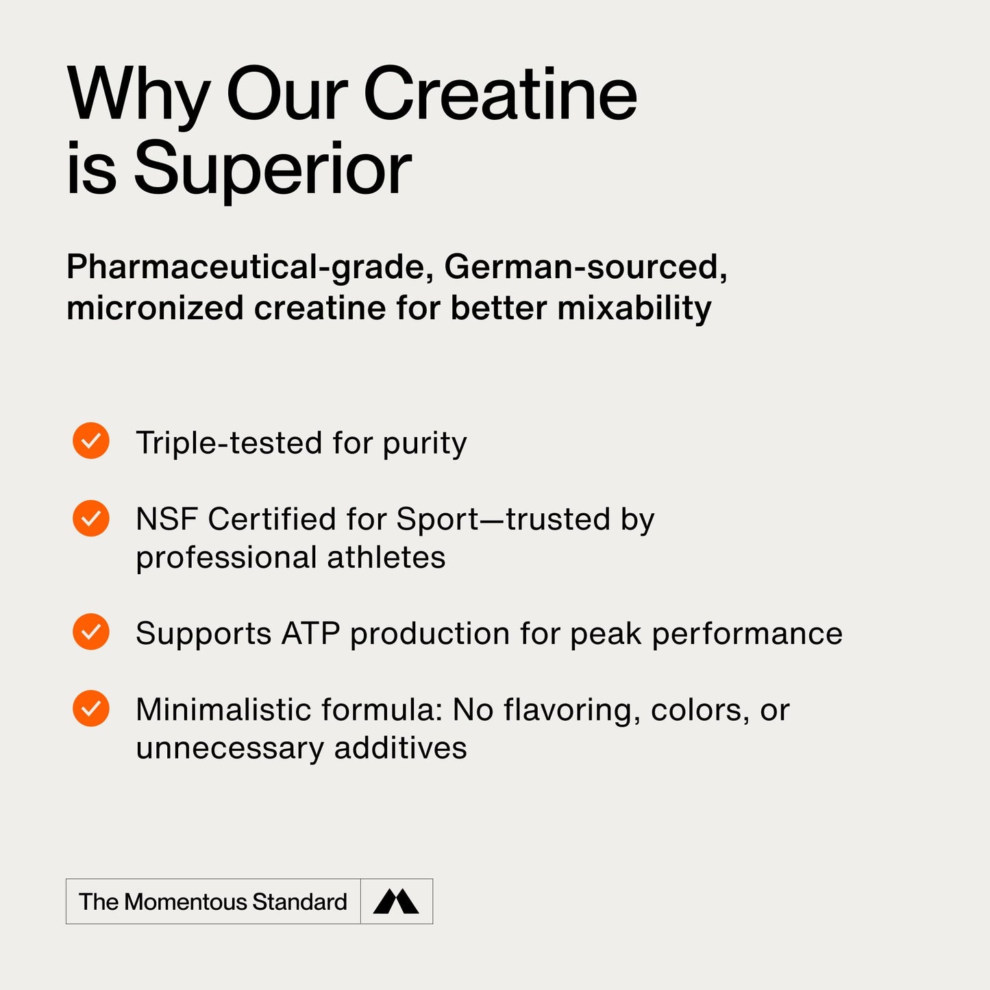 Momentous Creatine Monohydrate Powder, 30 Servings