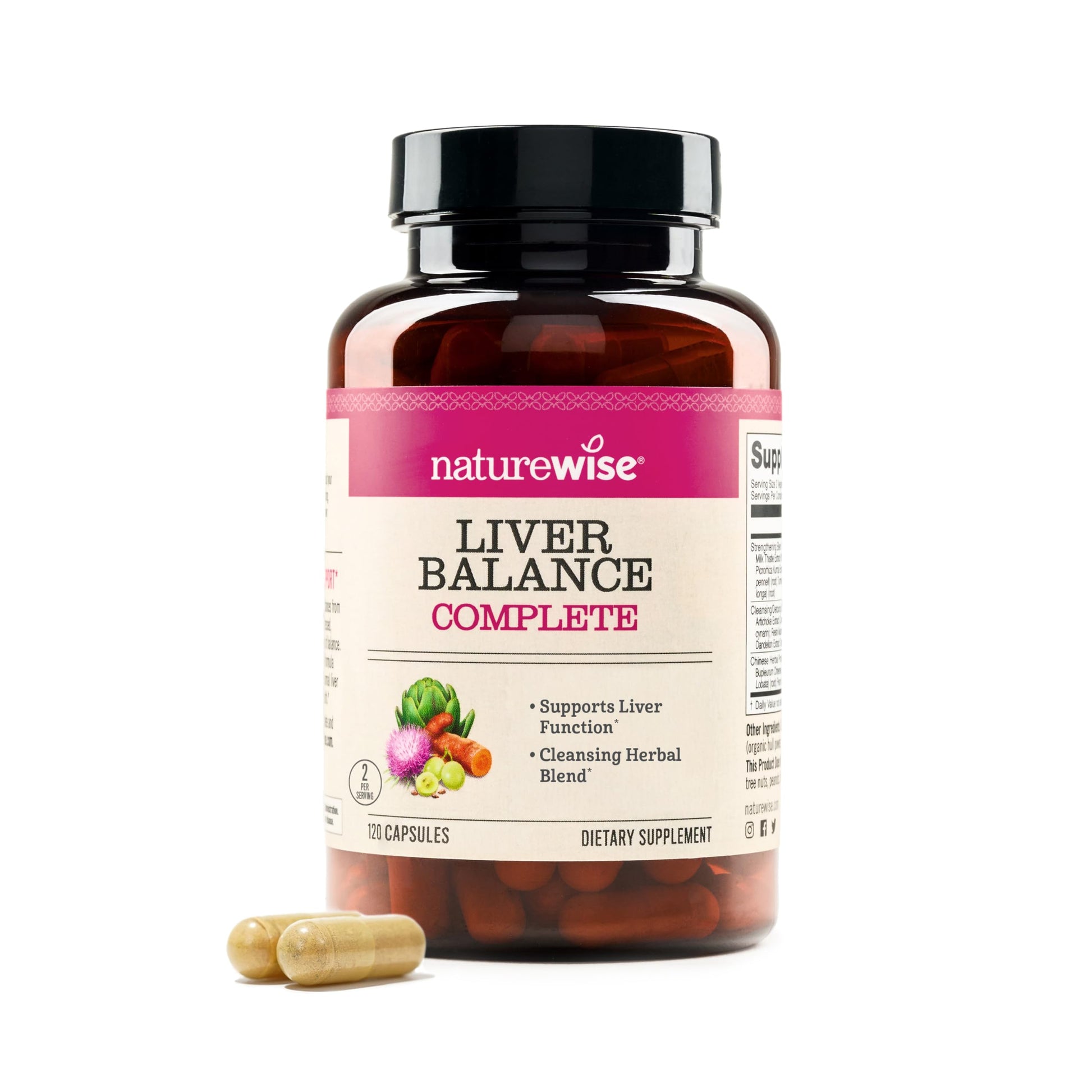 NatureWise Liver Balance Detox Supplement - Triple Repair Formula 120 Capsules