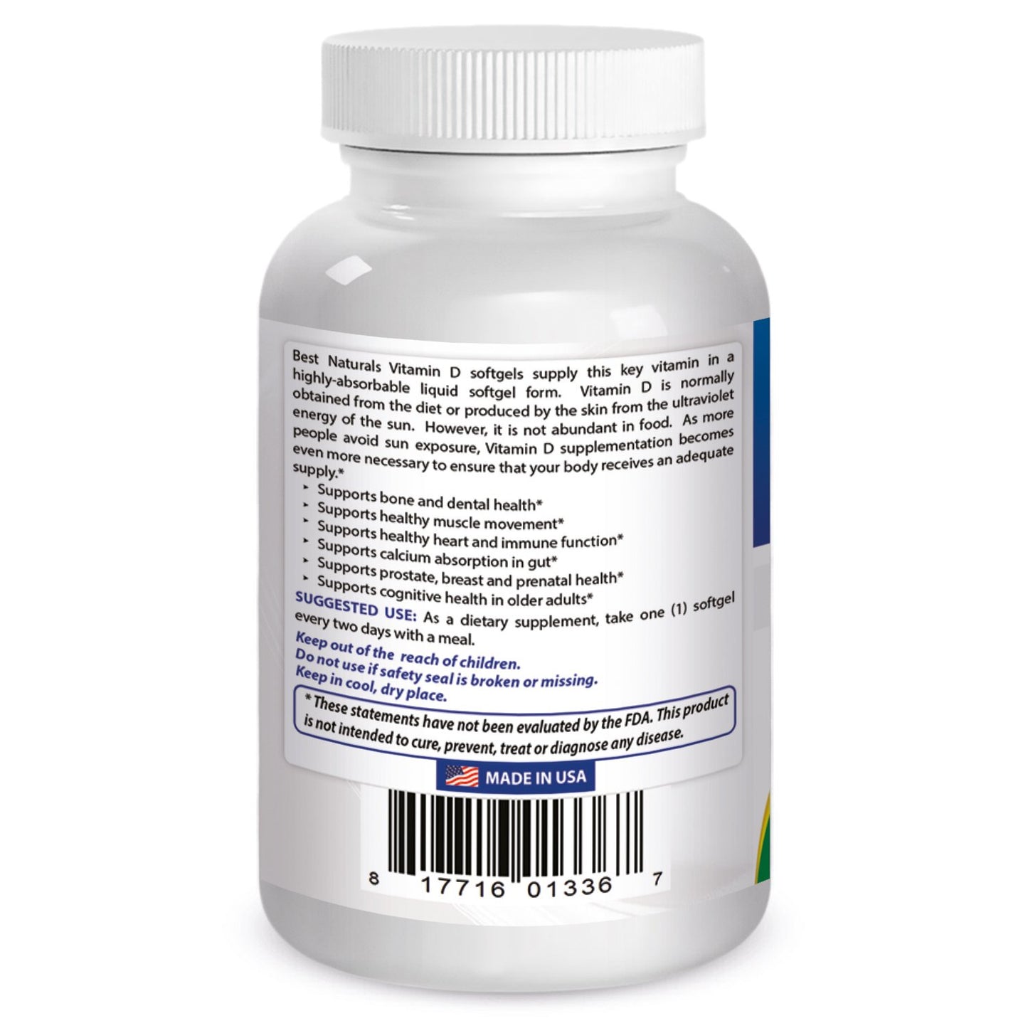 Best Naturals Vitamin D3 10000 IU Softgels, 240 Count