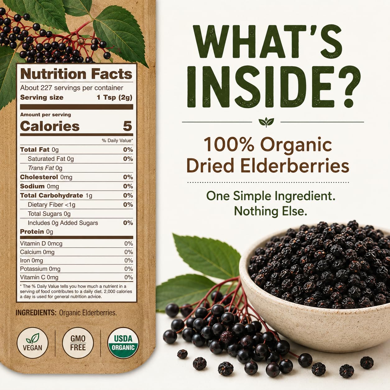 Nature's Greatest Foods Organic Dried Elderberries Gummy 16