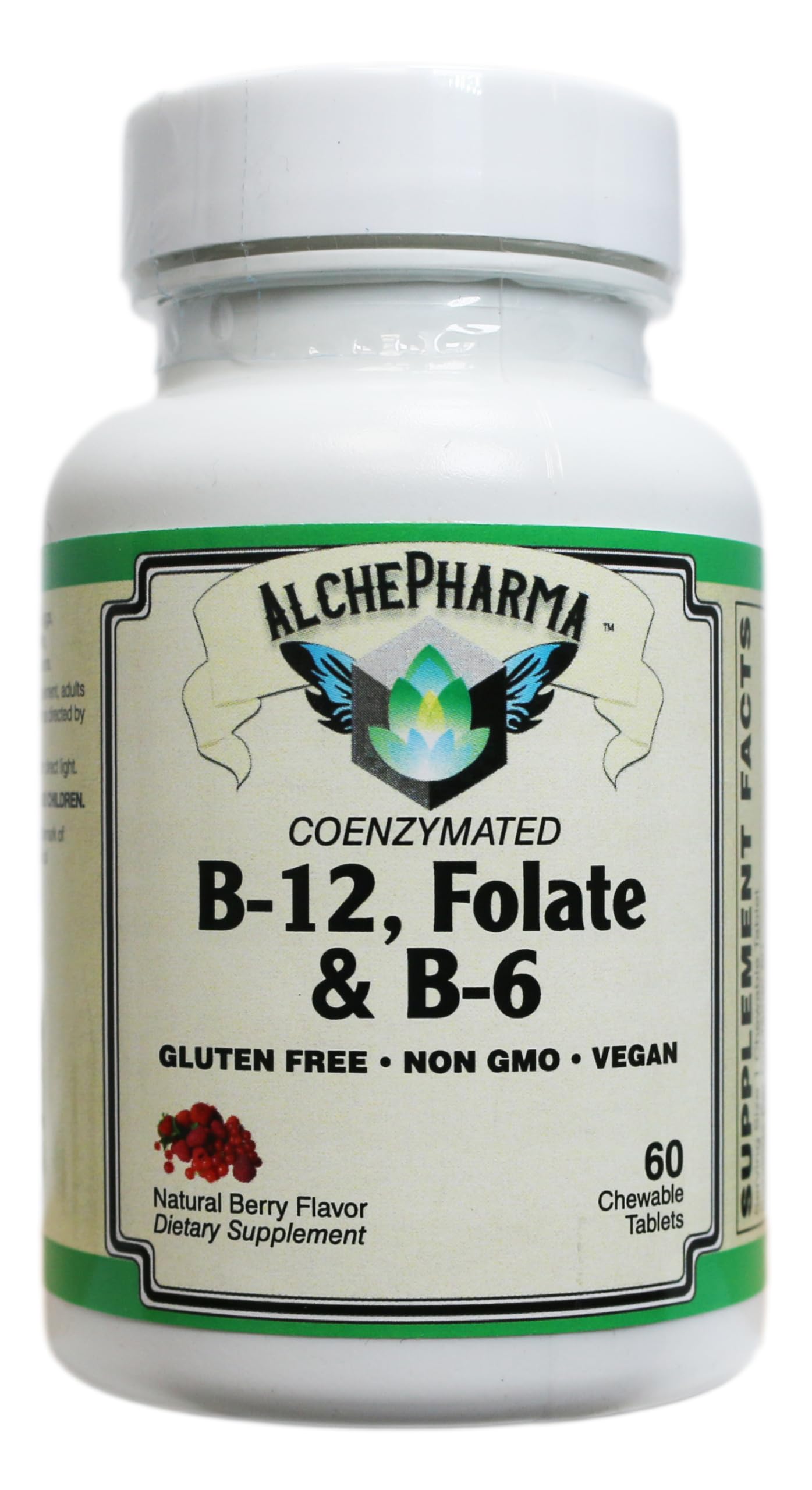 AlchePharma Coenzymated B-12, Folate & B-6 Tablets, 60 Count