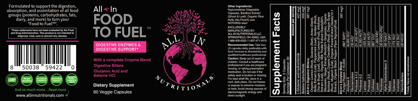 All In Nutritionals Food to Fuel Capsules 60