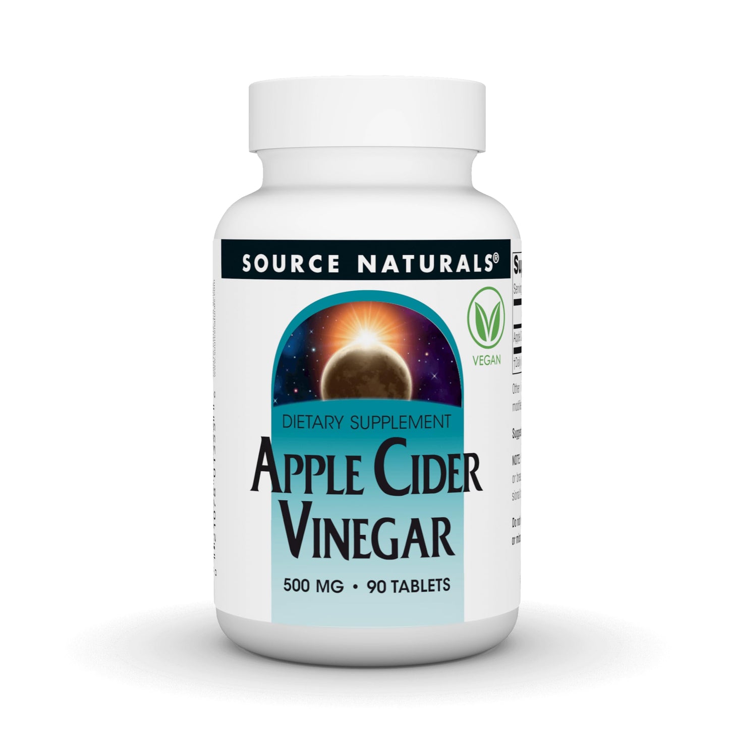 Source Naturals Apple Cider Vinegar 500 mg Dietary Supplement Tablets, 90 Count