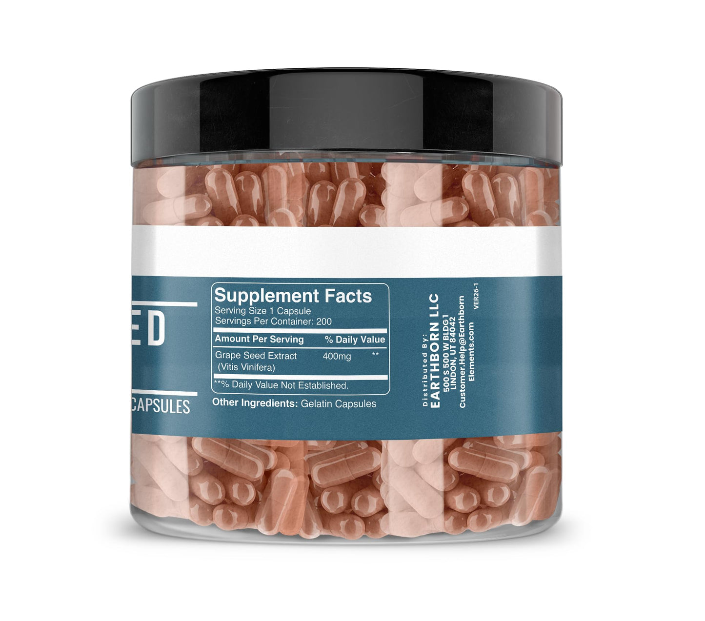 Earthborn Elements Pure Grape Seed Extract Capsules, 200 Count