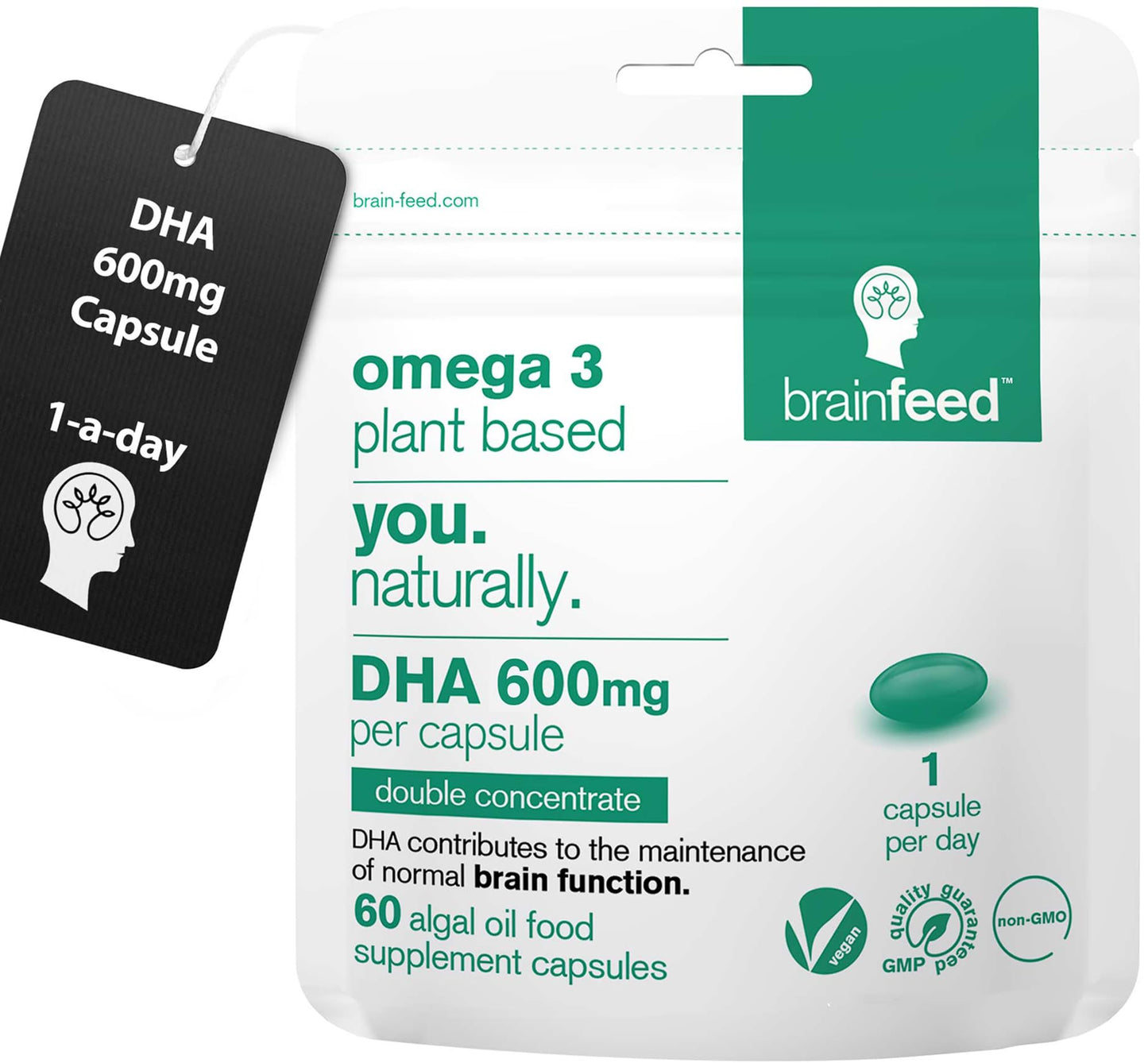 Brain Feed DHA Supplements Softgels 60 Count