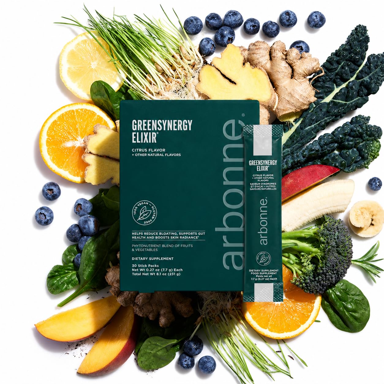 Arbonne GreenSynergy Elixir 3-in-1 Greens Powder 8.15 oz