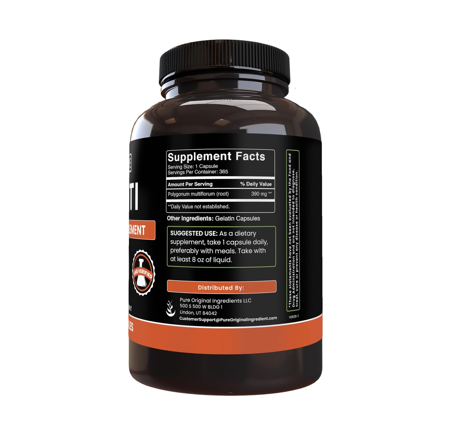 Pure Original Ingredients Fo-Ti Capsule 365