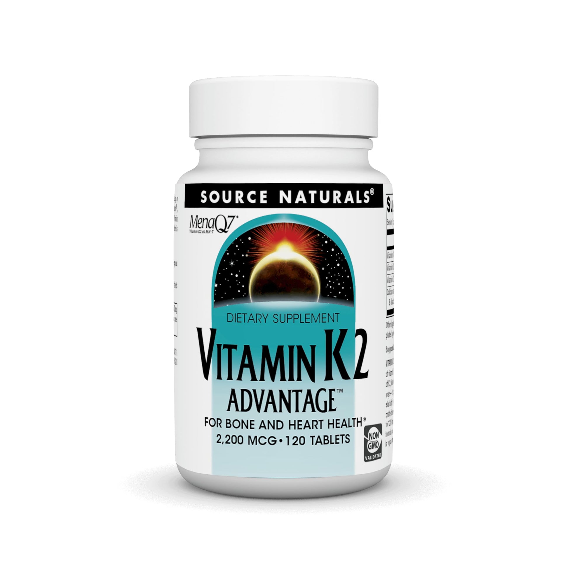 Source Naturals Vitamin K2 Advantage, for Bone and Heart Health*, 2200 mcg, 120 Tablets