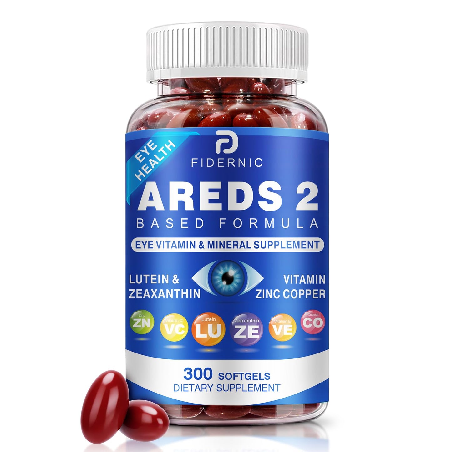 FIDERNIC AREDS 2 Eye Vitamin & Mineral Supplement 300 Softgels