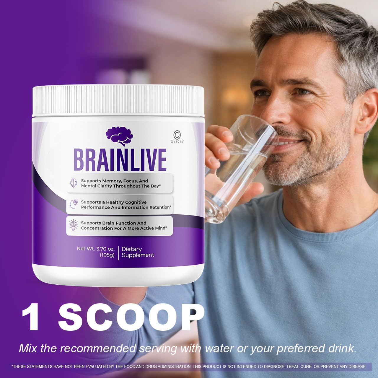 OVICIA Brainlive Powder 3.7 Ounce