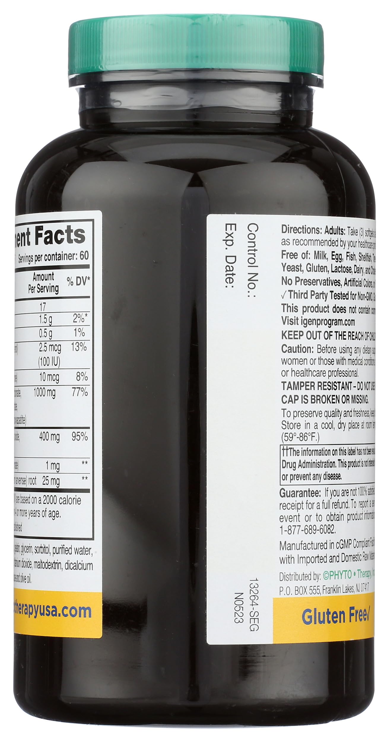 Phyto-Therapy Liquid Calcium with Magnesium Softgels, 180 Count