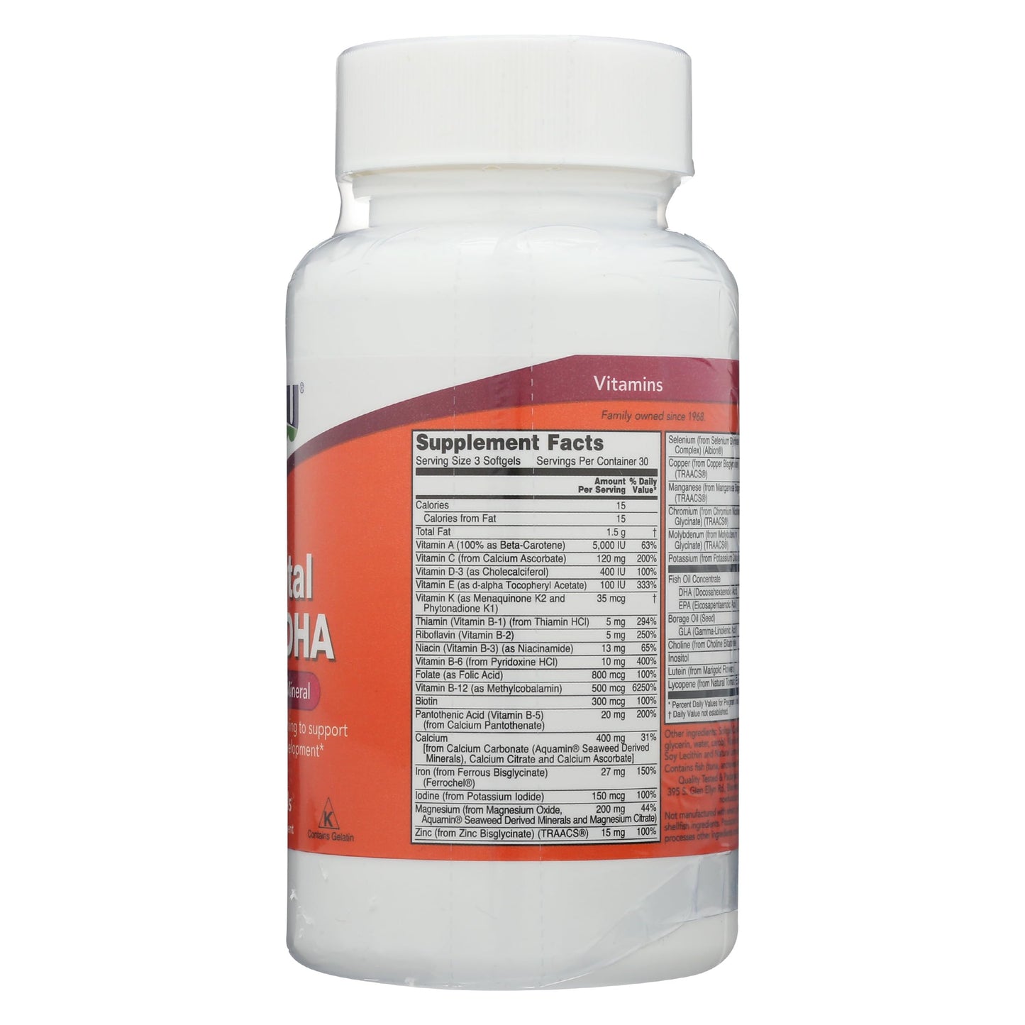 NOW Foods Prenatal Gels Plus DHA Capsules 90