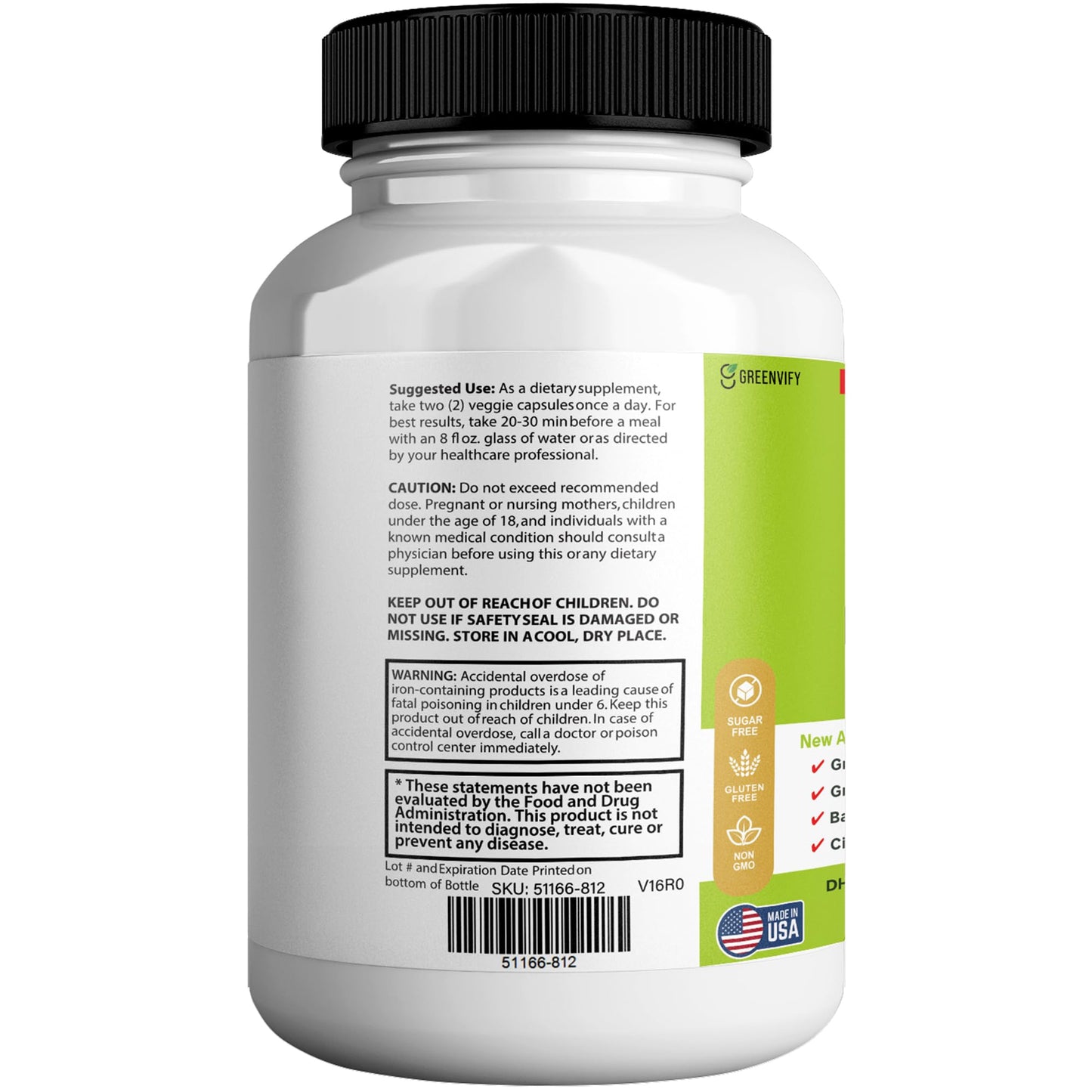 GREENVIFY Mind Hero Max Extra Strength Nootropic Supplement with Herbal Ingredients, 60 Capsules