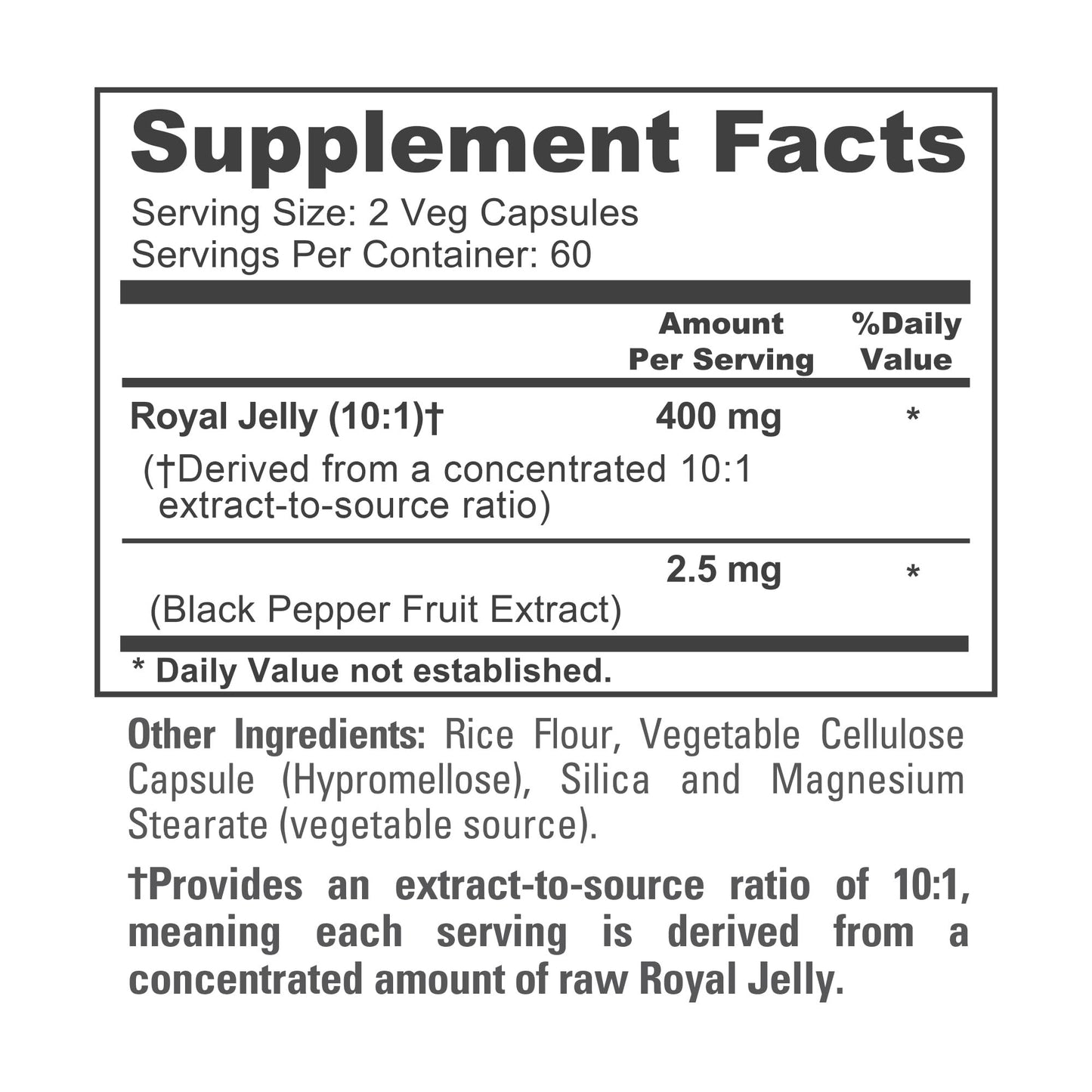 NusaPure Royal Jelly Capsules 400 mg, 120 Count