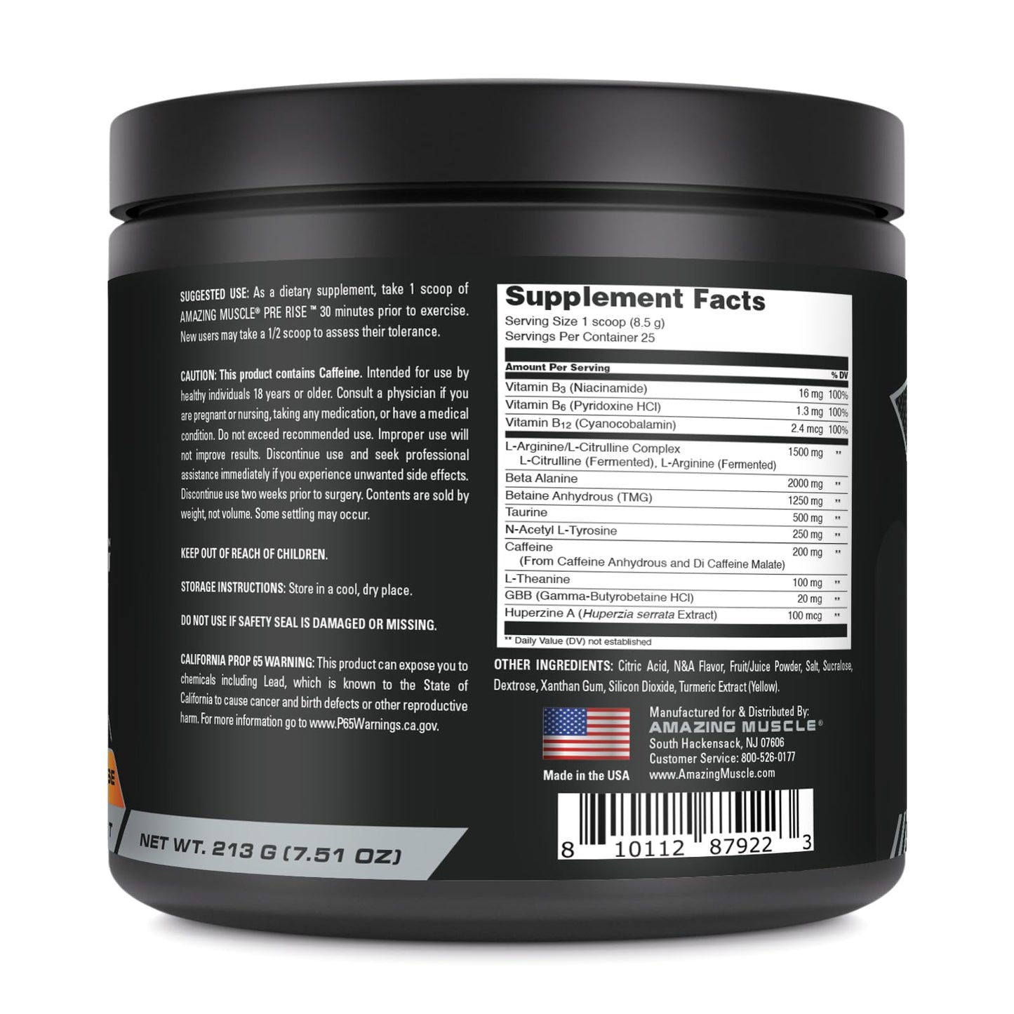 Amazing Muscle Pre Rise Pre-Workout Powder 1 Ounce