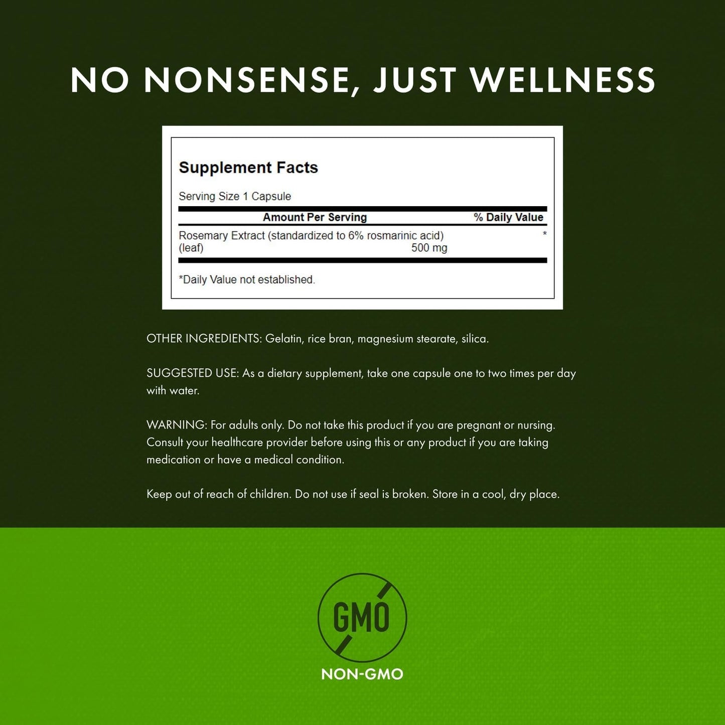 Swanson Rosemary Extract 500 Milligrams Capsules 60 Count