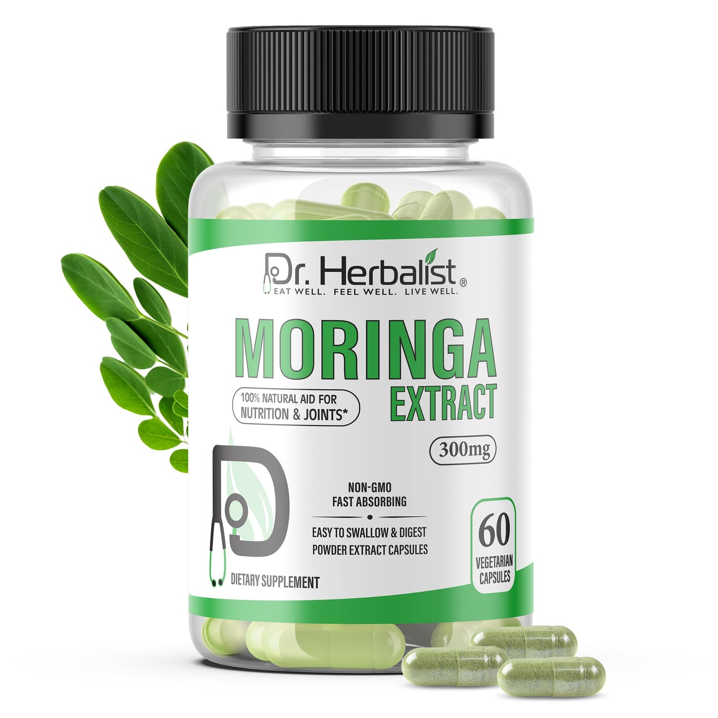 Dr. HERBALIST Moringa Extract Capsules 300mg, 60 Count