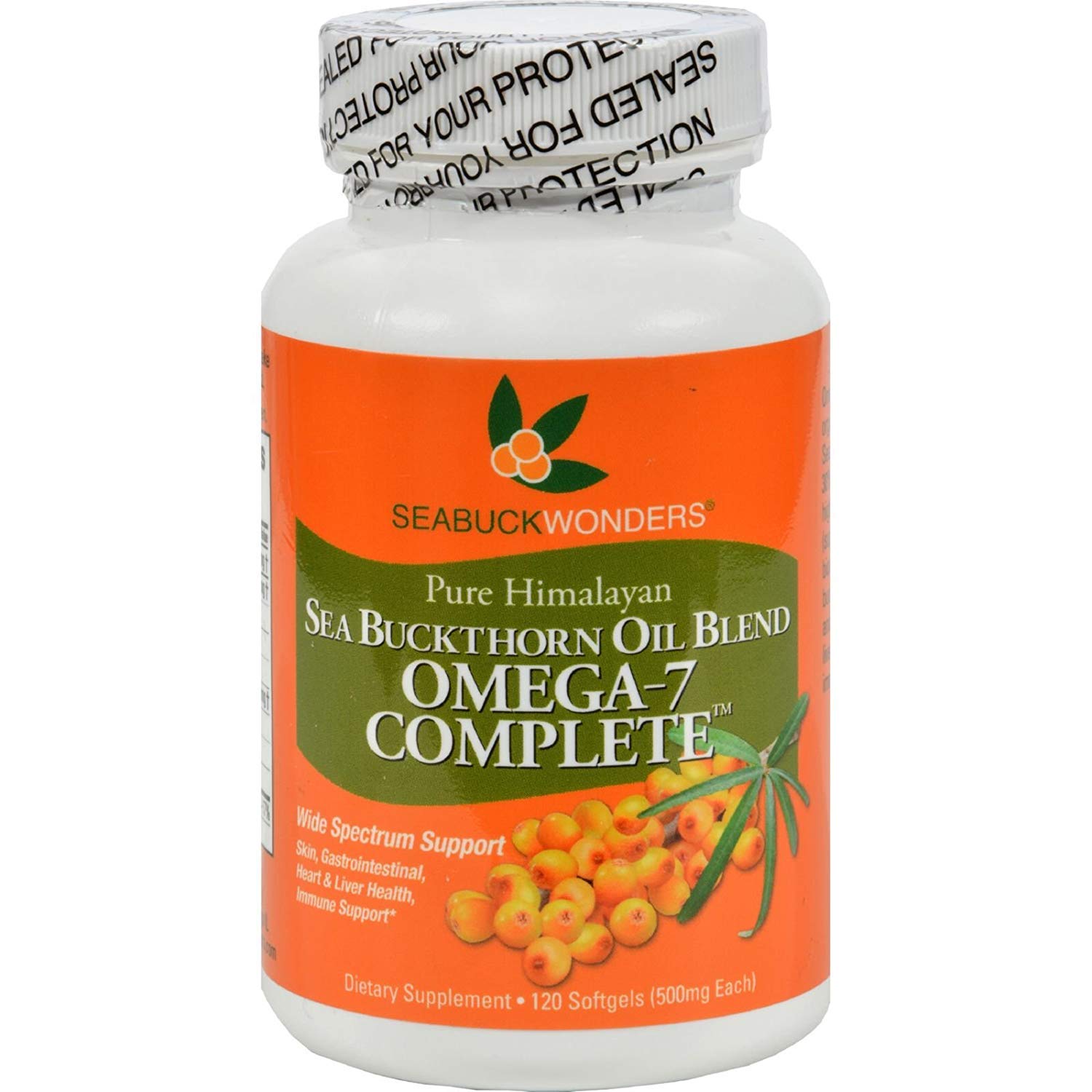 SEABUCKWONDERS Sea Buckthorn Oil Blend 500 mg Omega 7 Complete Softgels 240