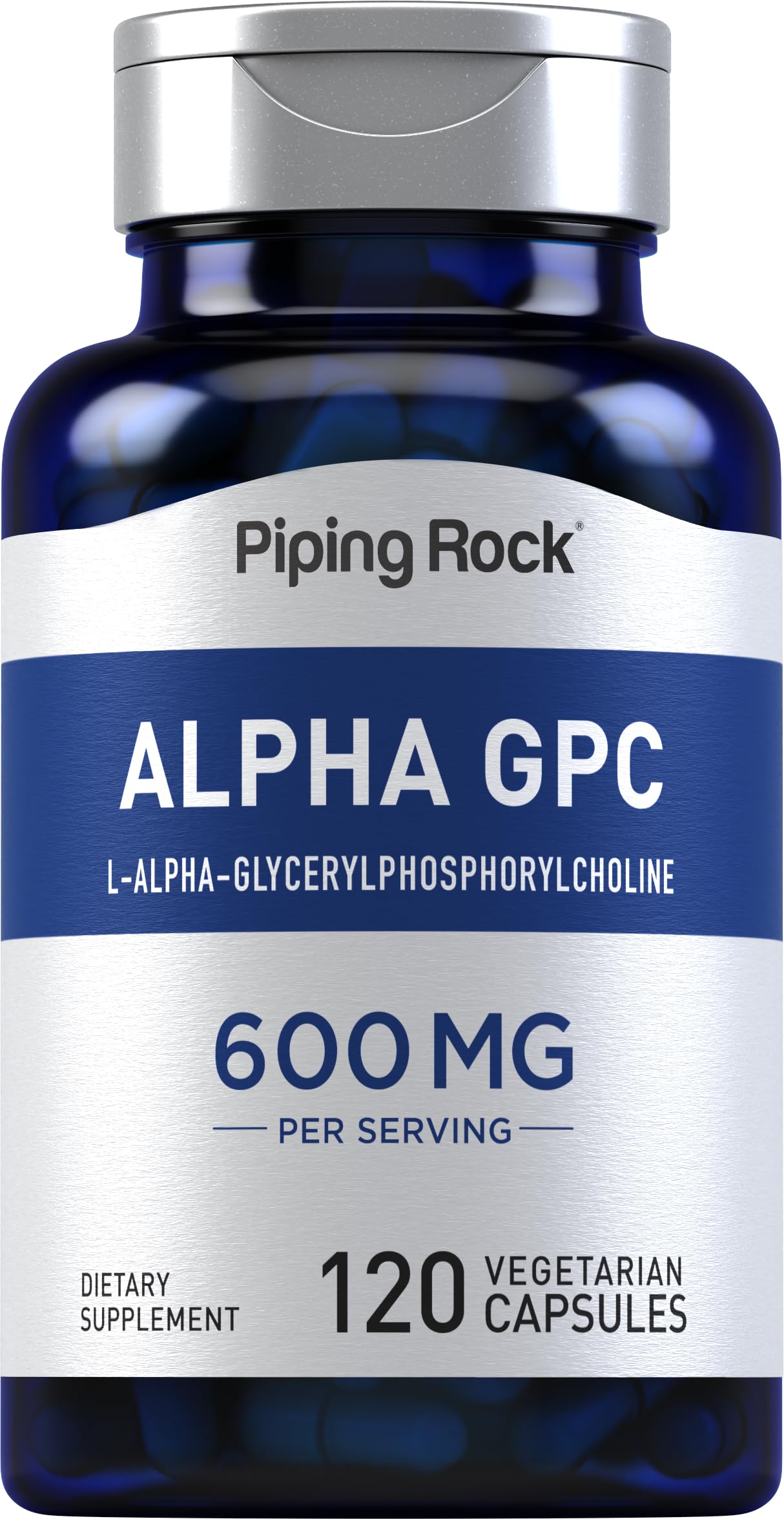 Piping Rock Alpha GPC 600 mg Capsule, 120 Count