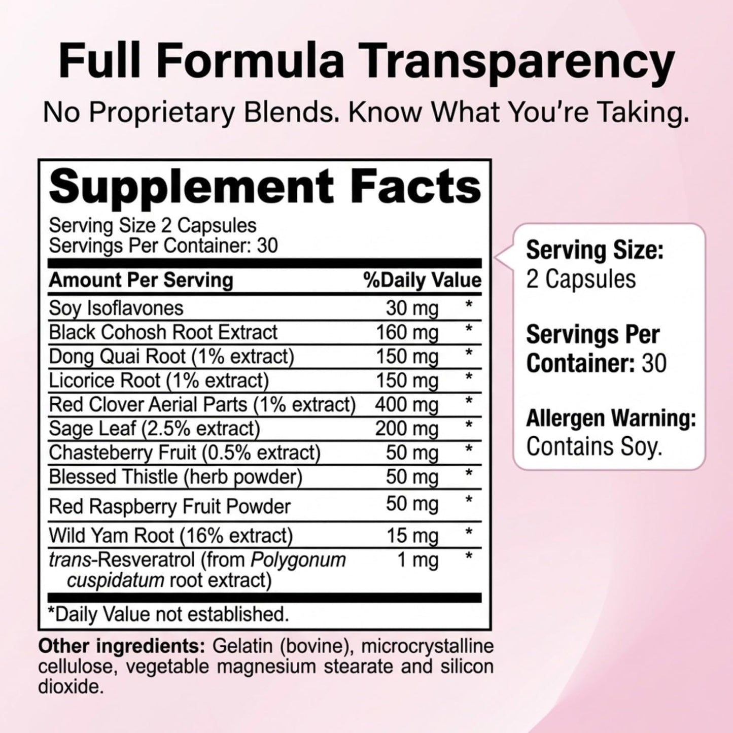 DR VITAMIN SOLUTIONS Menopause & Perimenopause Supplements for Women - Hot Flashes Relief Capsules 60 Count