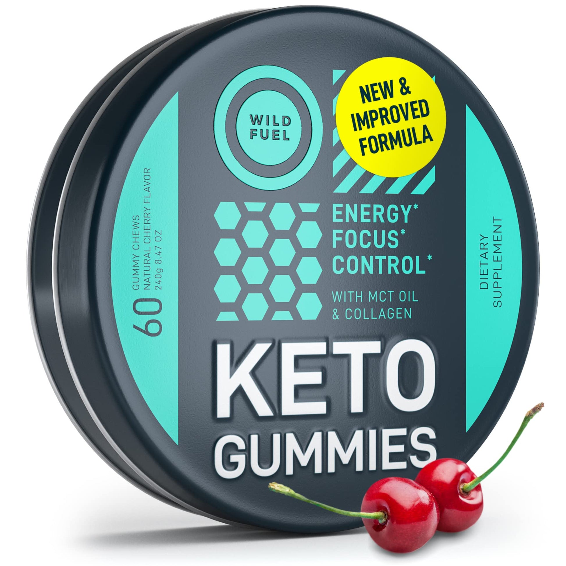 Wild Fuel MCT Oil Keto Gummies Collagen Metabolism Booster Gummy 60 Count