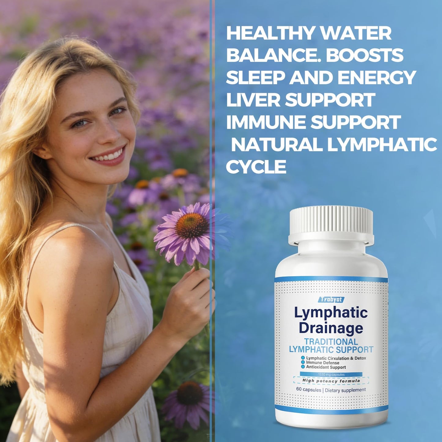 Trobyot Lymphatic Drainage Capsules for Sedentary Lifestyles Capsule 60 Count