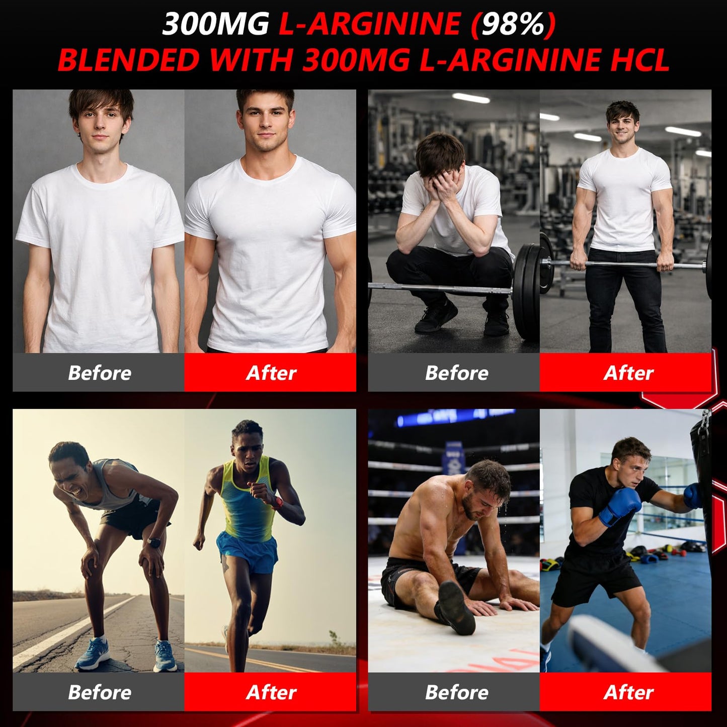 Deepure Nitric Oxide Supplement Pre Workout Capsules with L-Arginine, 60 Capsules