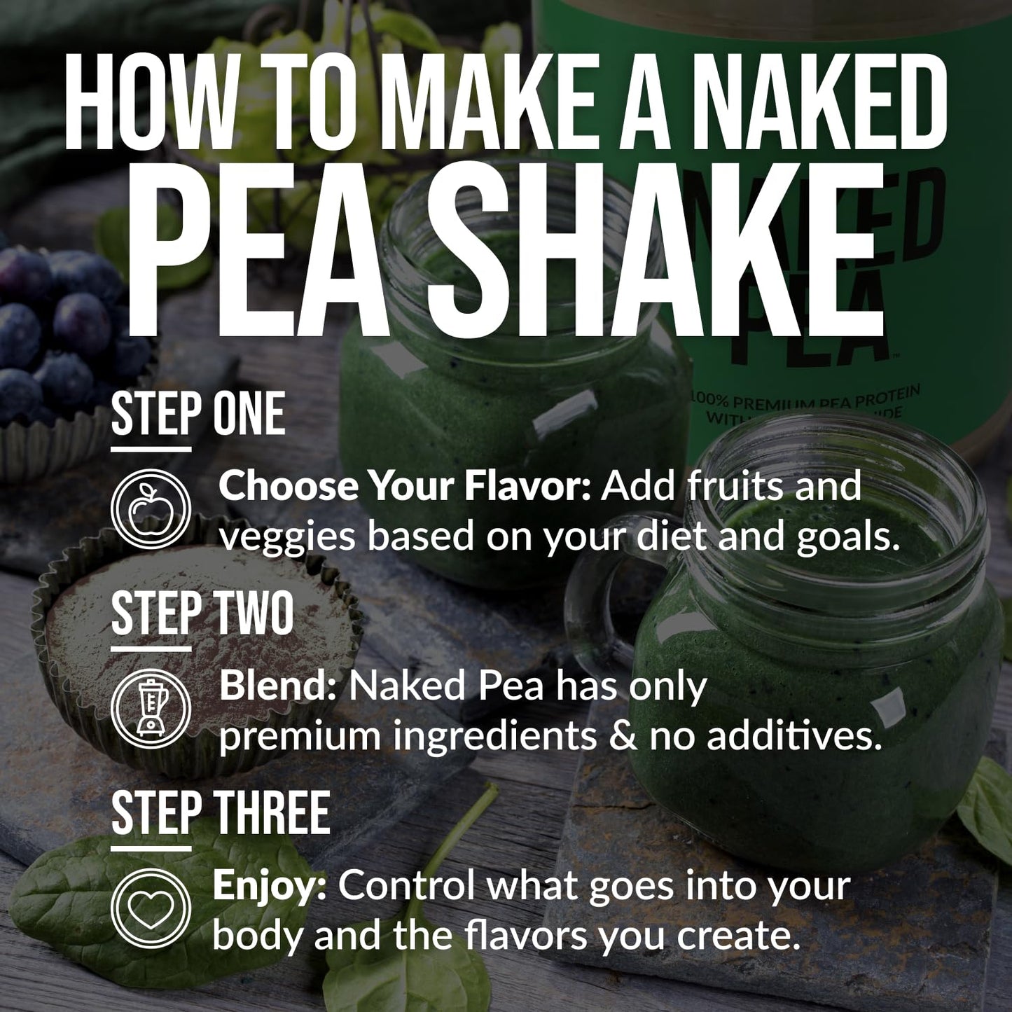 NAKED Pea Protein Powder, Chocolate Peanut Butter, 80 Servings